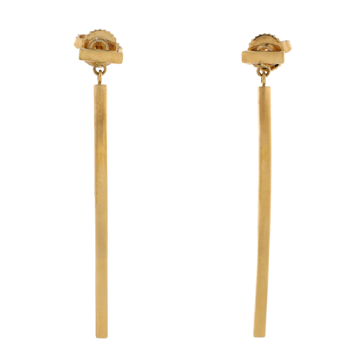 T Wire Bar Earrings 18K Yellow Gold - Deep Luxury