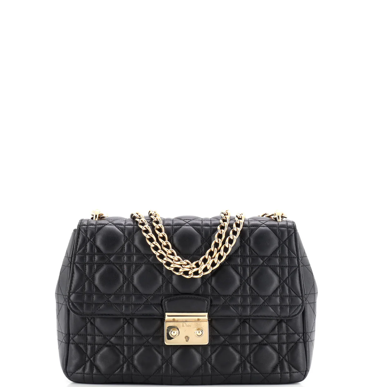 Long Chain Miss Dior Bag Cannage Quilt Lambskin Medium - Deep Luxury
