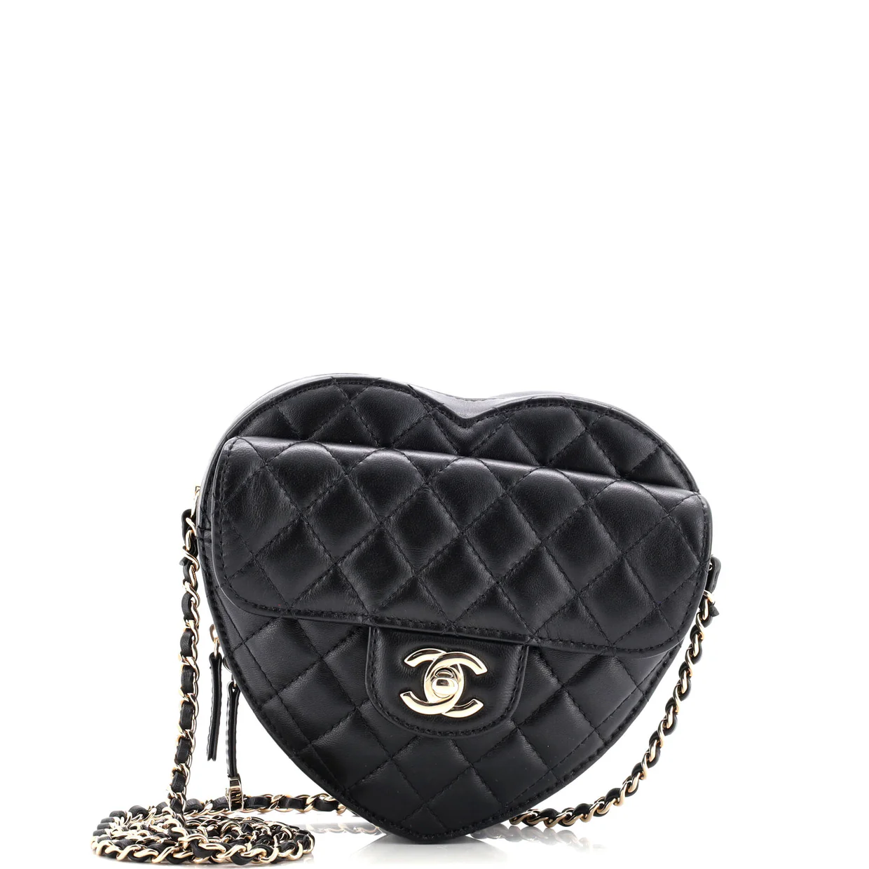 CC in Love Heart Bag Quilted Lambskin - Deep Luxury
