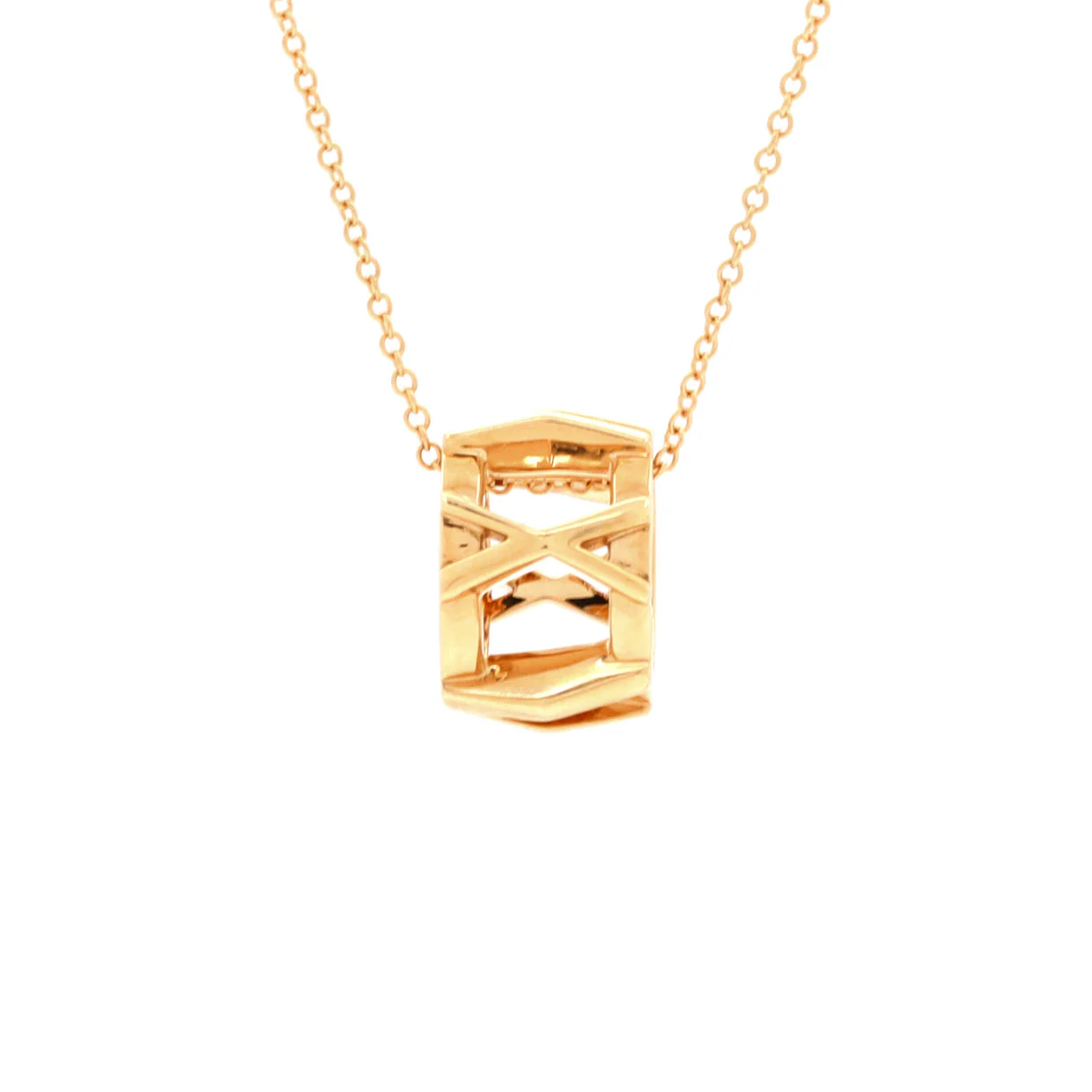 Atlas X Open Pendant Necklace 18K Rose Gold - Deep Luxury