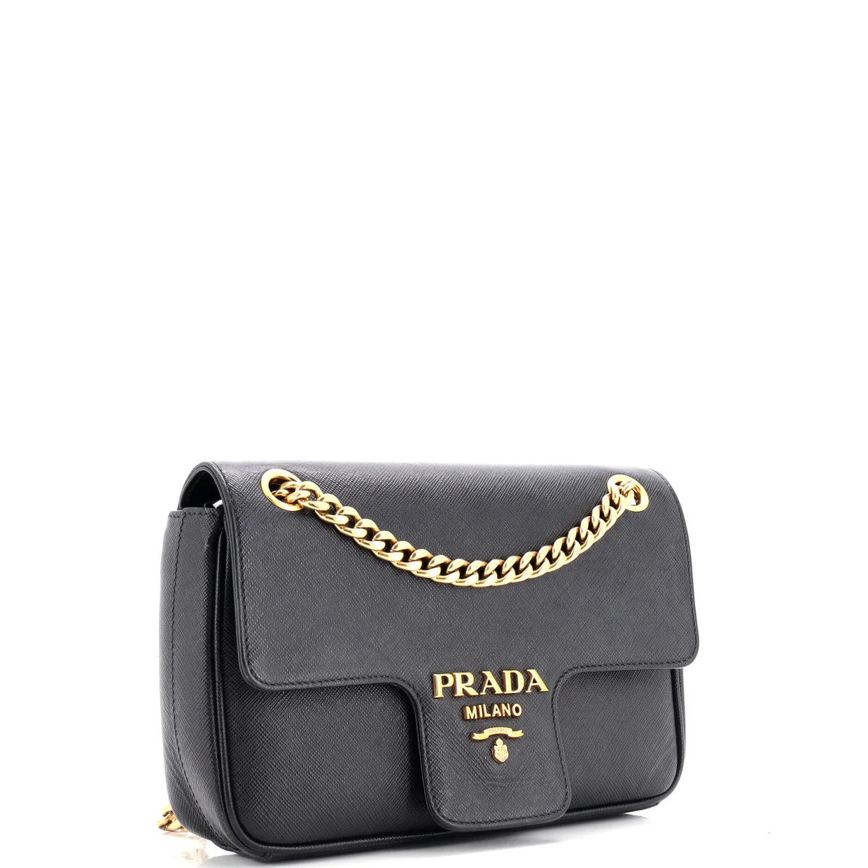 Pattina Flap Shoulder Bag Saffiano Leather Small - Deep Luxury