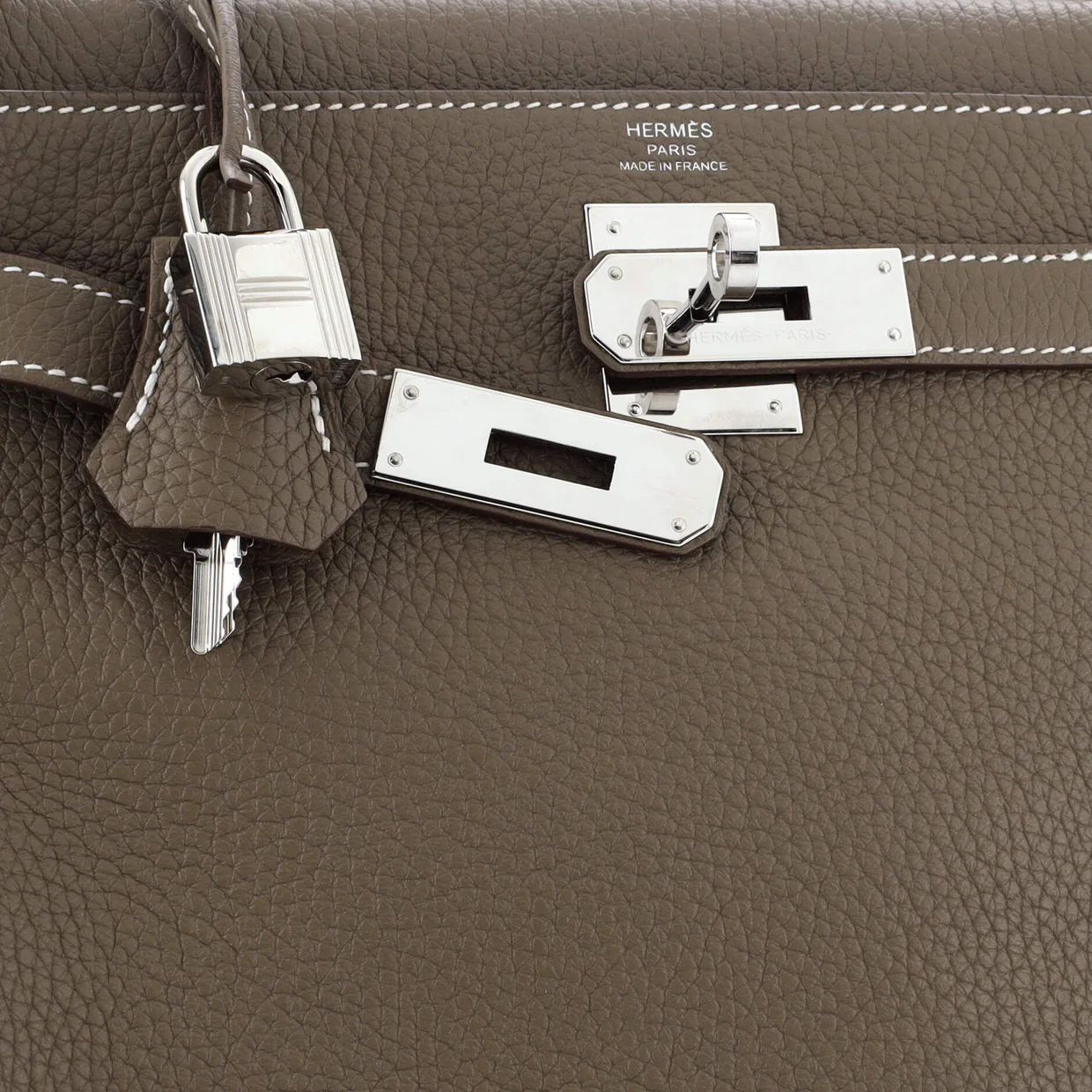 Kelly Handbag Grey Togo with Palladium Hardware 28 - Deep Luxury