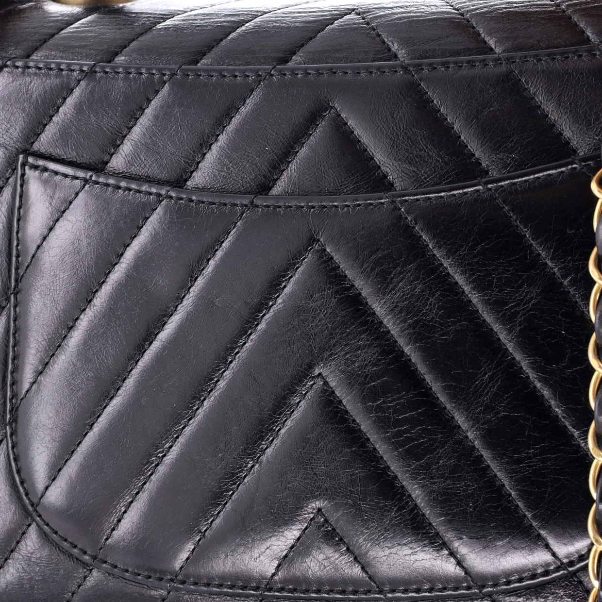 Coco Top Handle Bag Chevron Calfskin Small - Deep Luxury