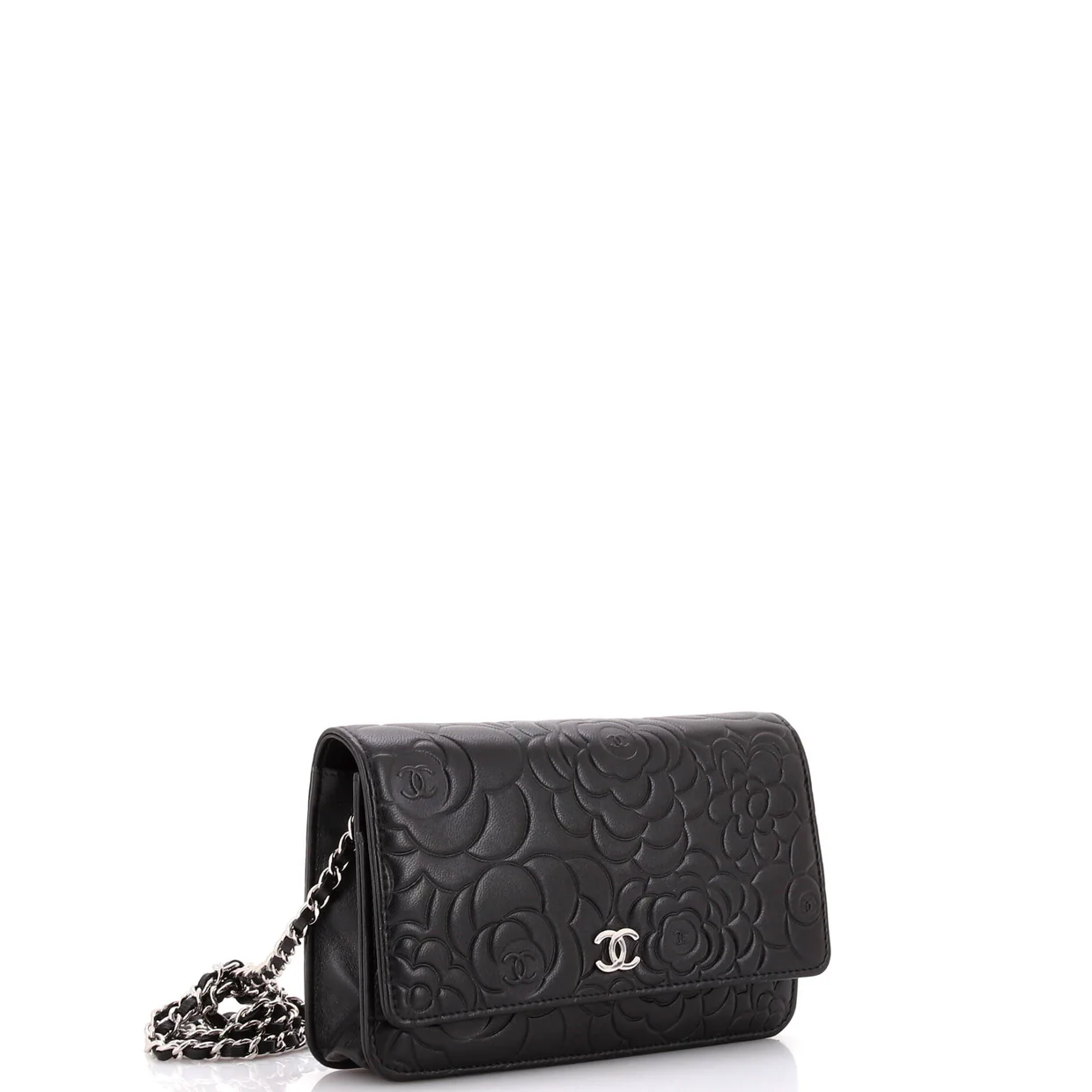 Wallet on Chain Camellia Lambskin - Deep Luxury