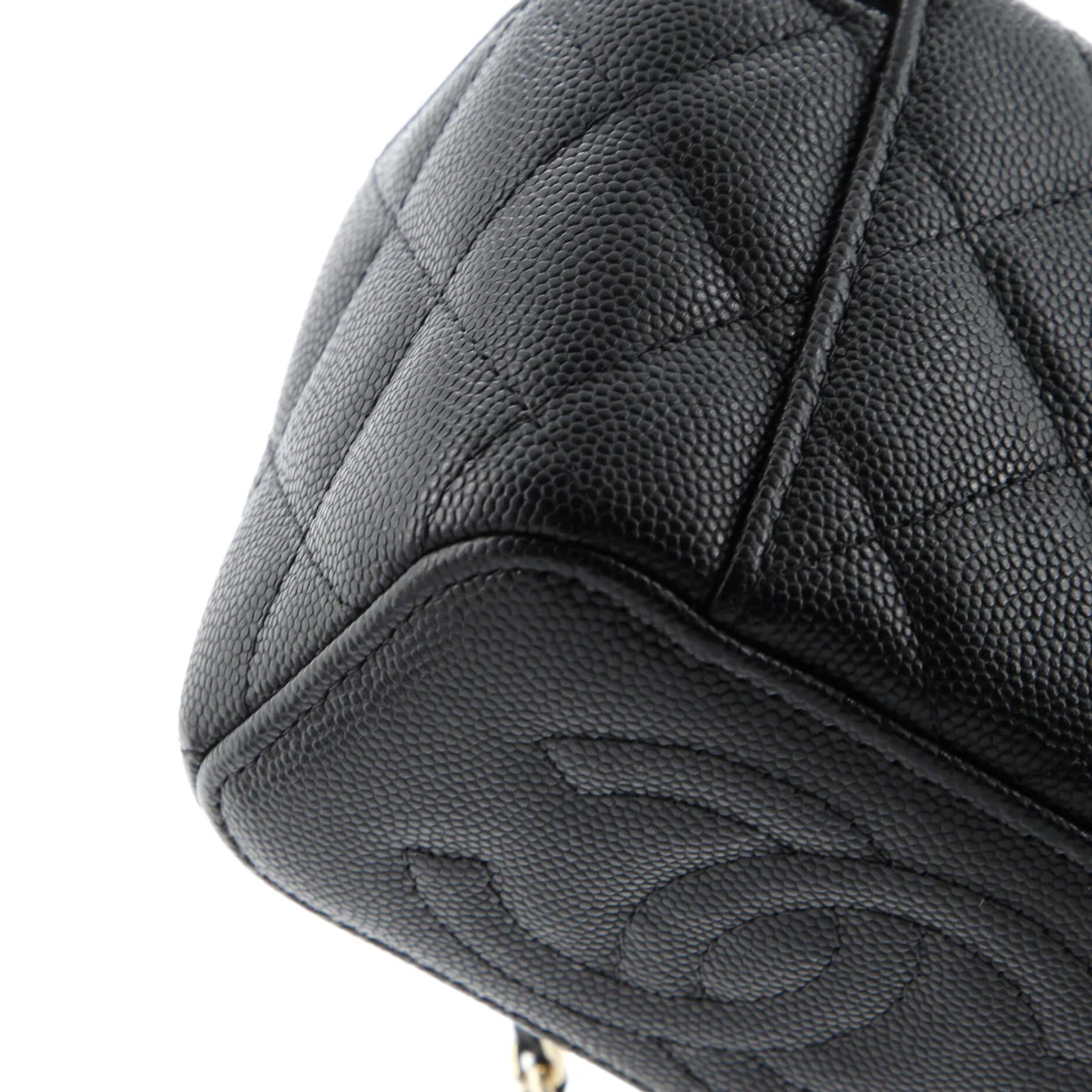 Classic Vanity Case with Chain Quilted Caviar Mini - Deep Luxury