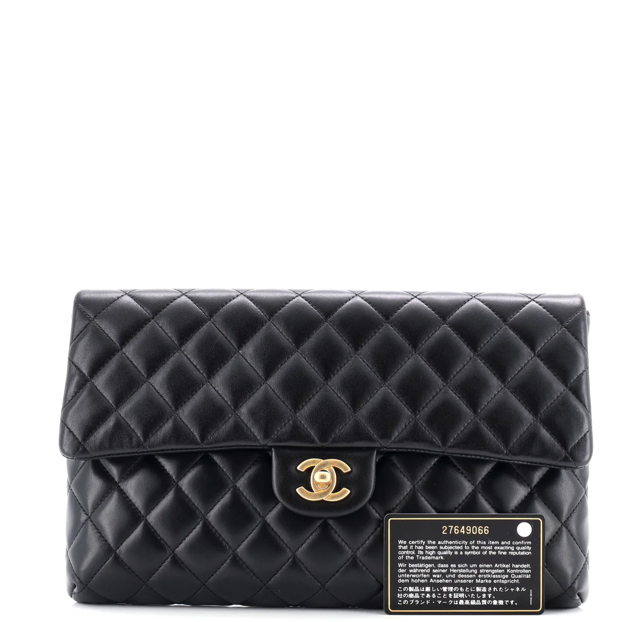 Classic Flap Clutch Quilted Lambskin - Deep Luxury
