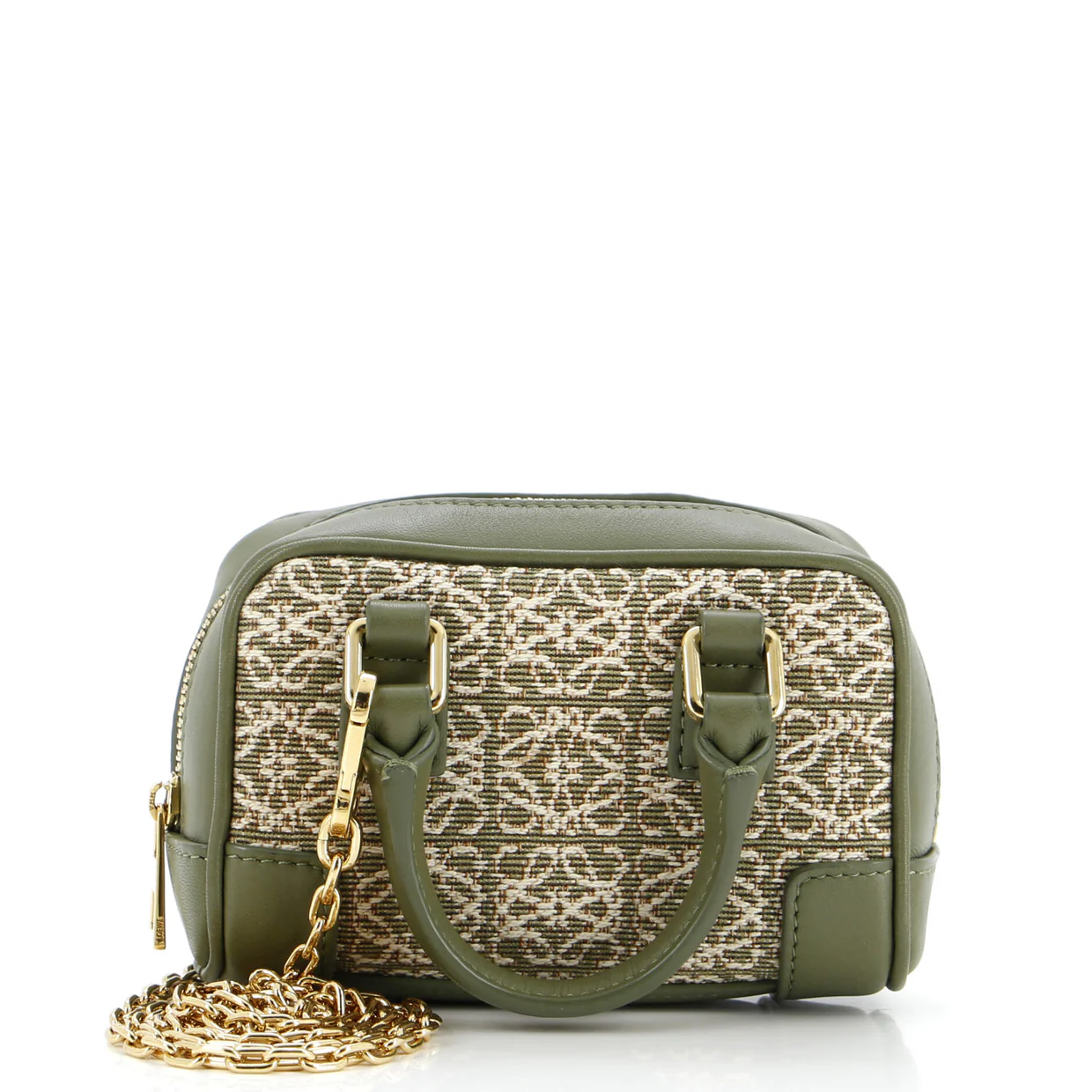 Amazona Bag Leather and Jacquard Canvas Nano - Deep Luxury