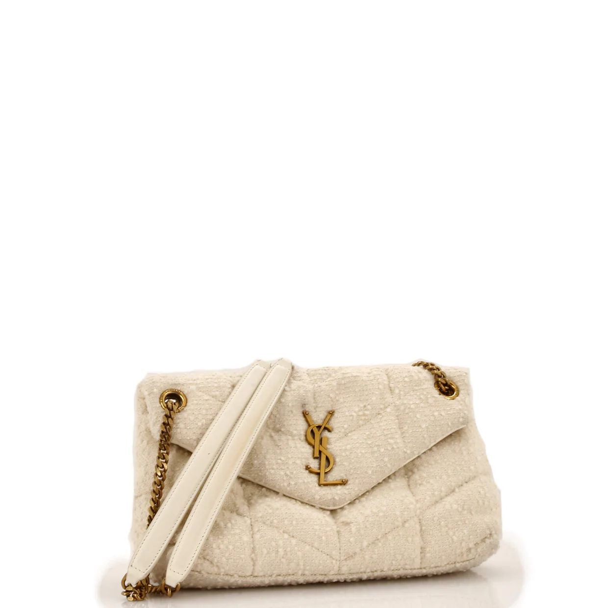 Loulou Puffer Shoulder Bag Quilted Tweed Small - Deep Luxury