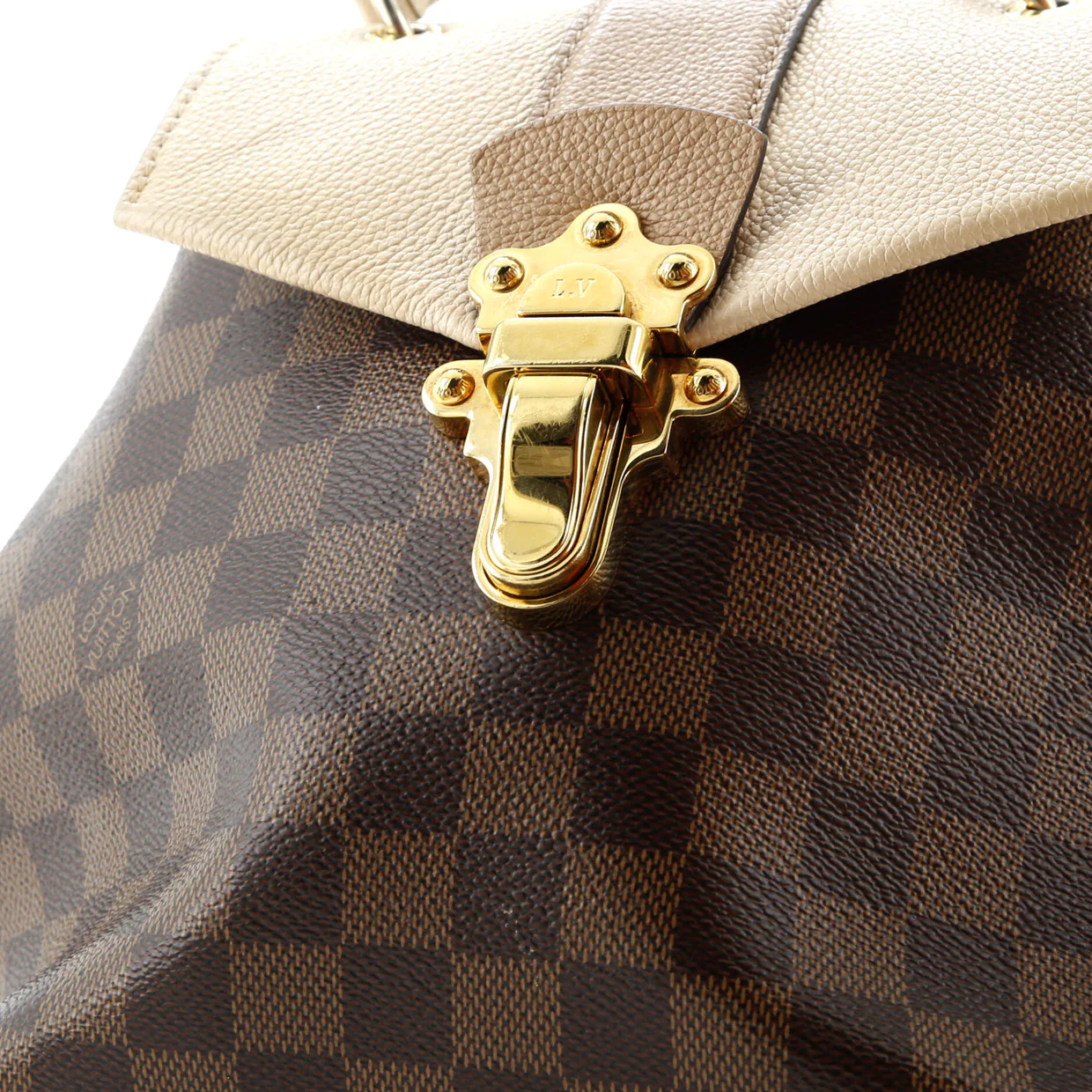 Clapton Backpack Damier and Leather - Deep Luxury
