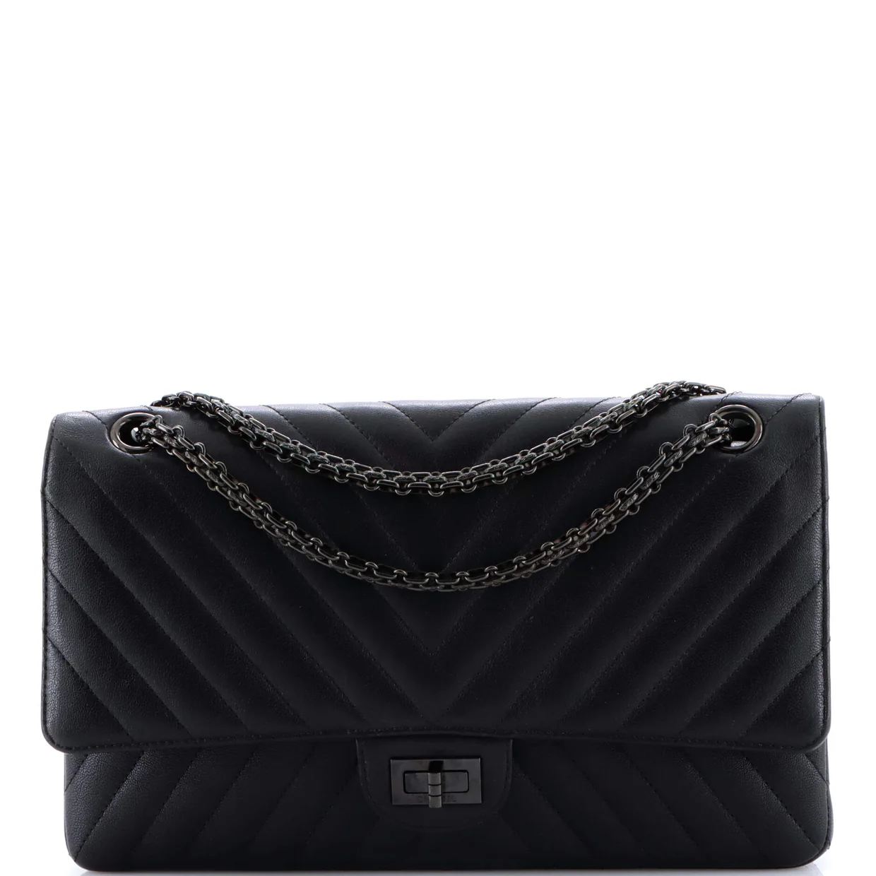 So Black Reissue 2.55 Flap Bag Chevron Sheepskin 226 - Deep Luxury