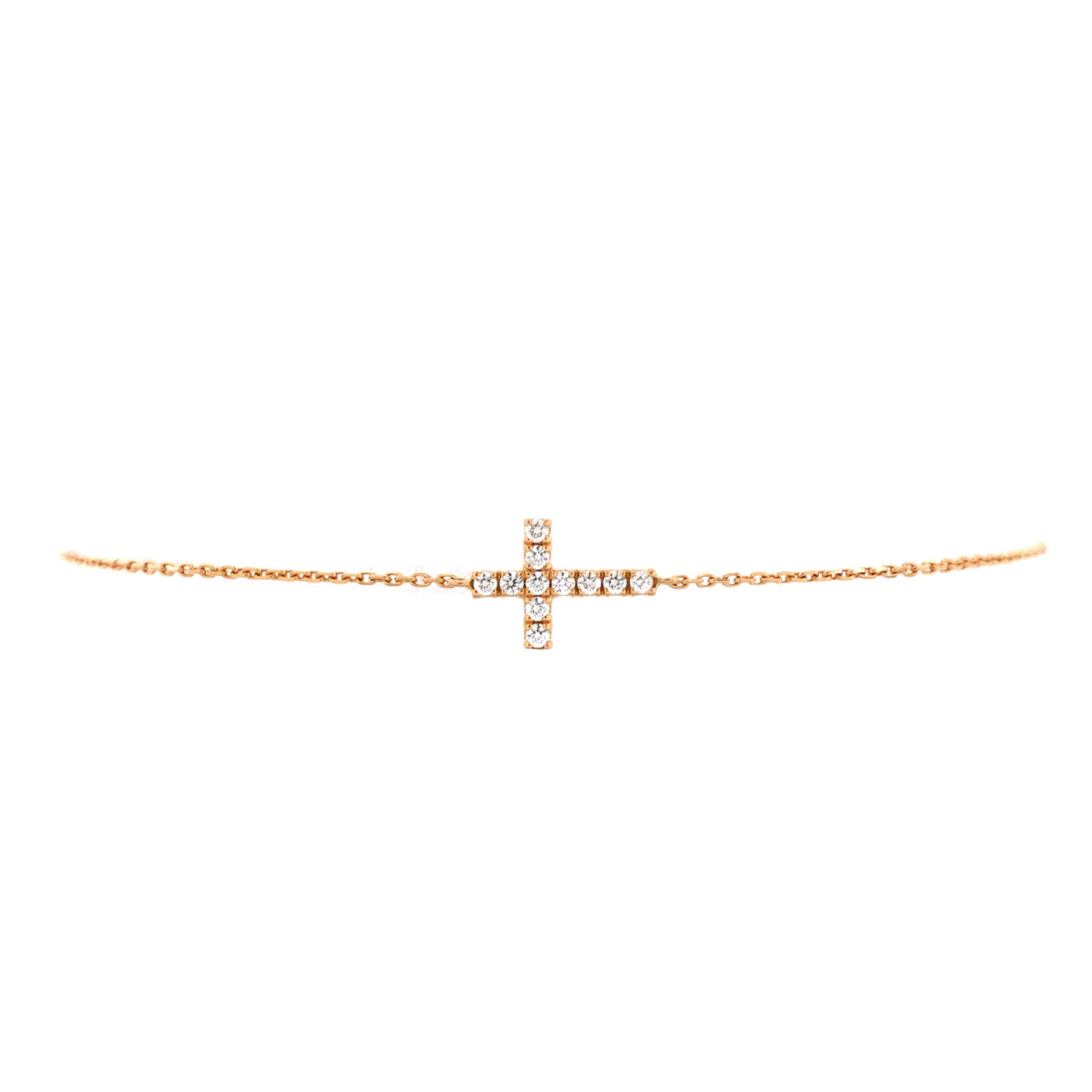 Symbols Cross Bracelet 18K Rose Gold with Diamonds - Deep Luxury