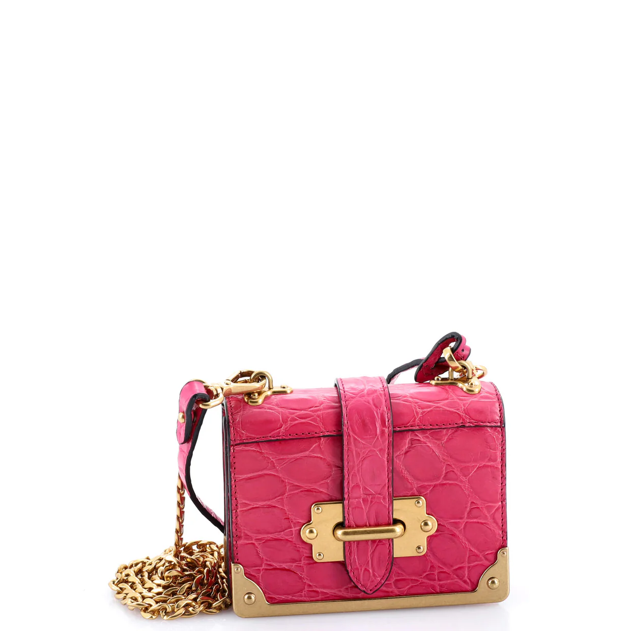 Cahier Chain Crossbody Bag Crocodile Micro - Deep Luxury