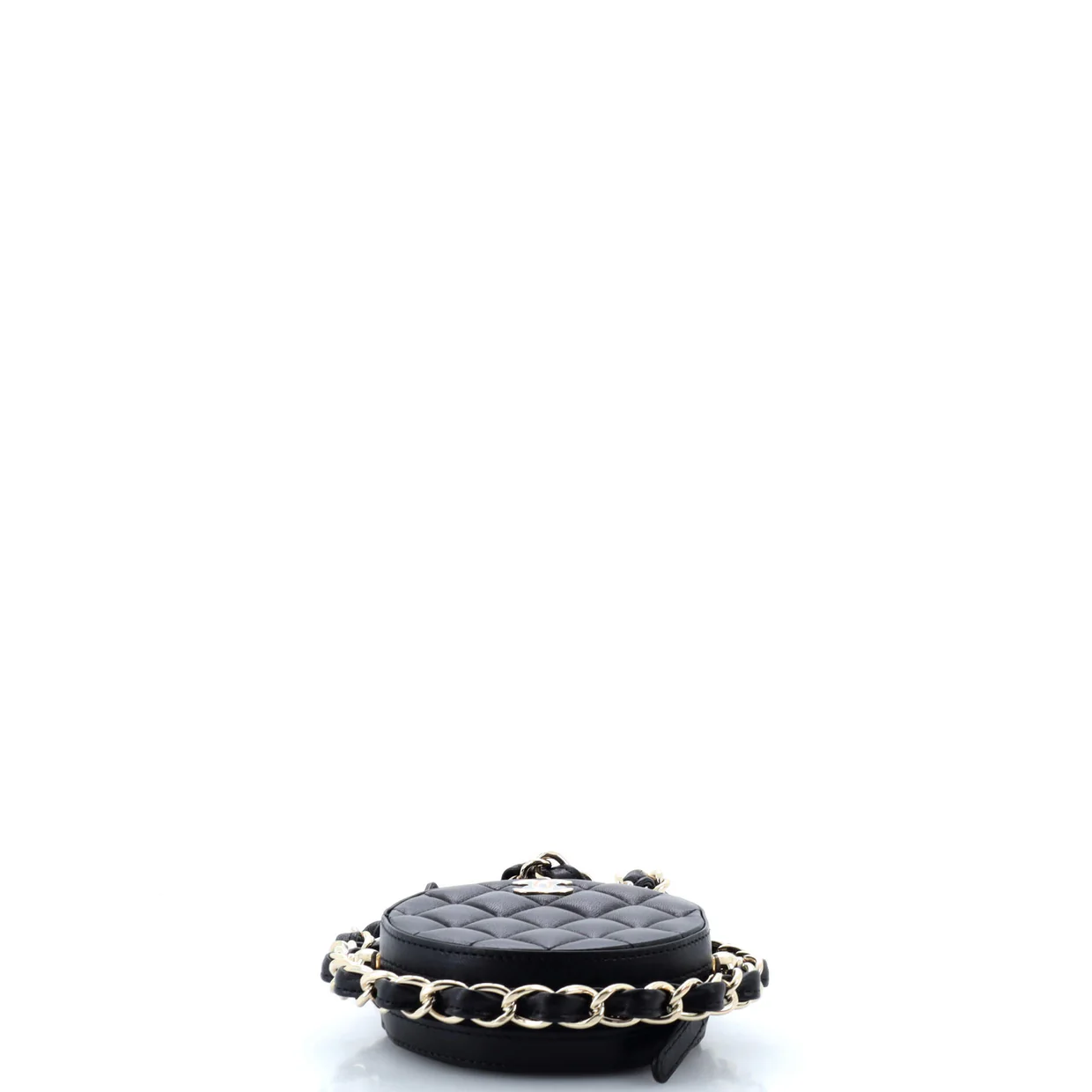 Frame Chain Around Round Clutch with Chain Quilted Lambskin Mini - Deep Luxury