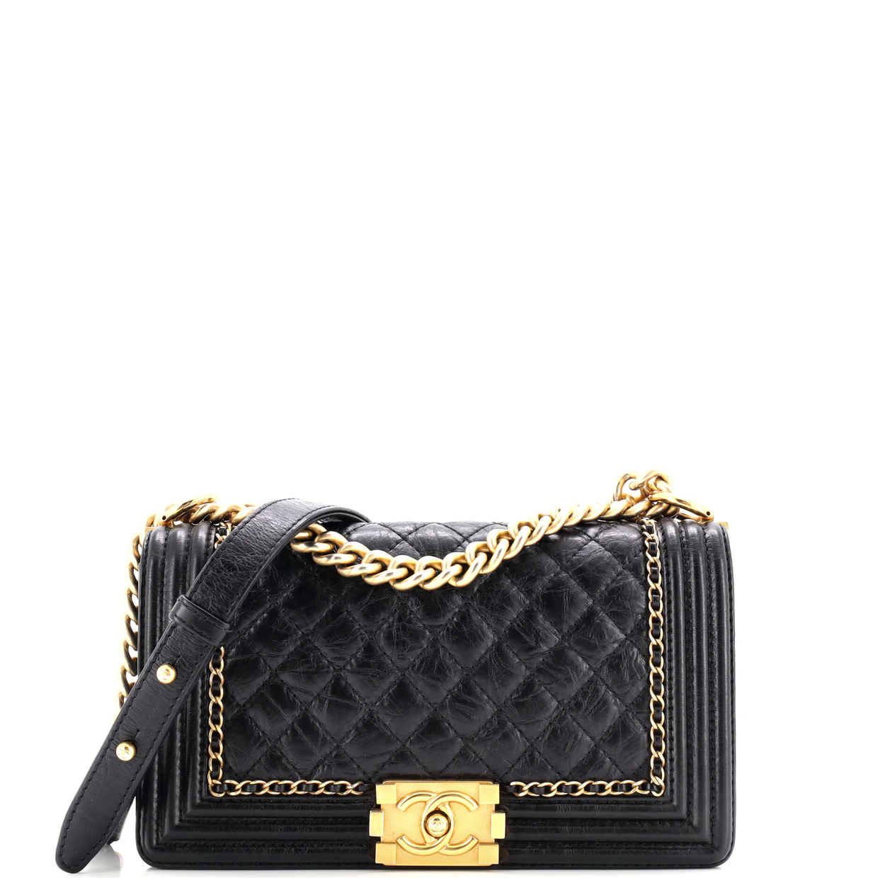 Jacket Boy Flap Bag Quilted Aged Calfskin Old Medium - Deep Luxury