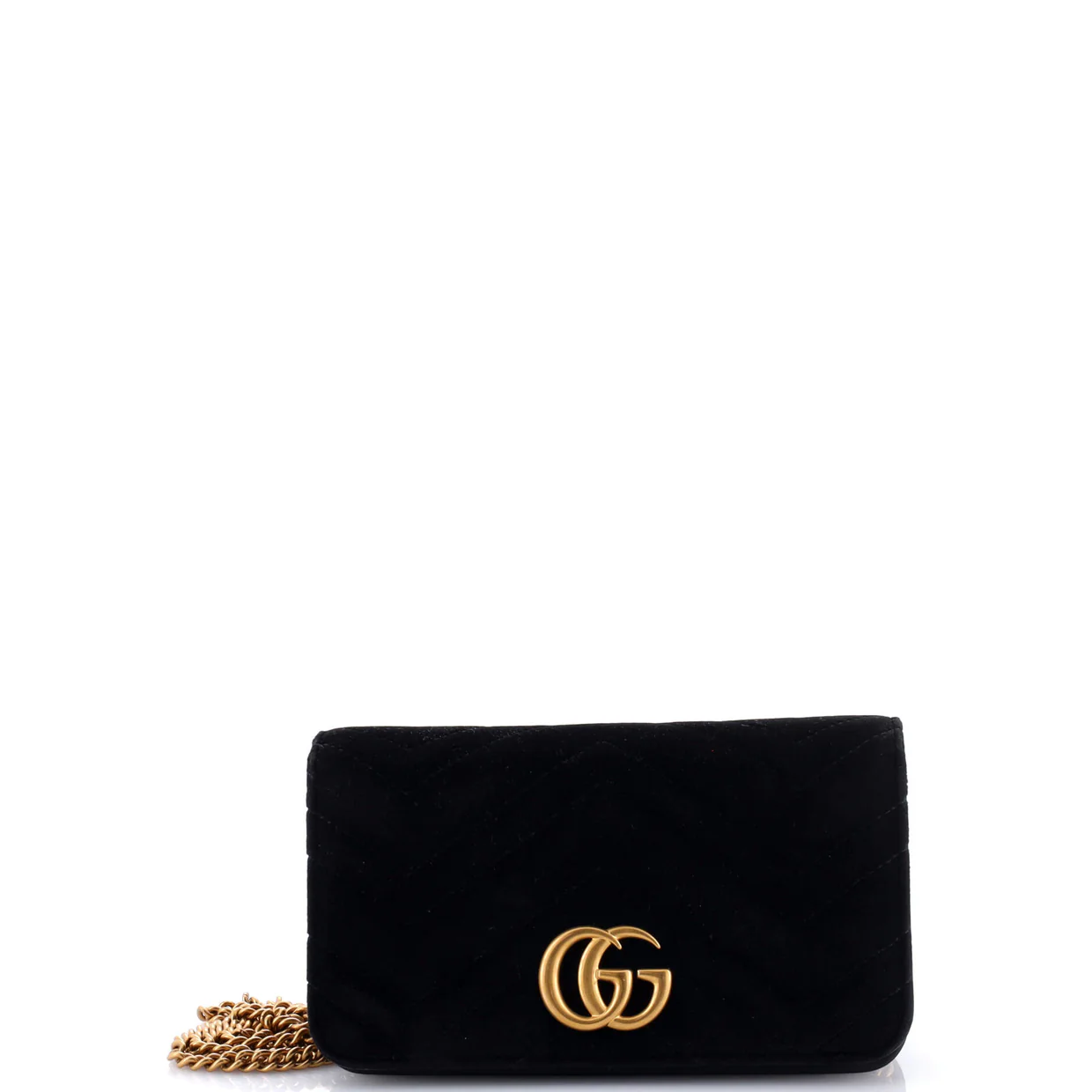 GG Marmont Chain Flap Bag Matelasse Velvet Mini - Deep Luxury