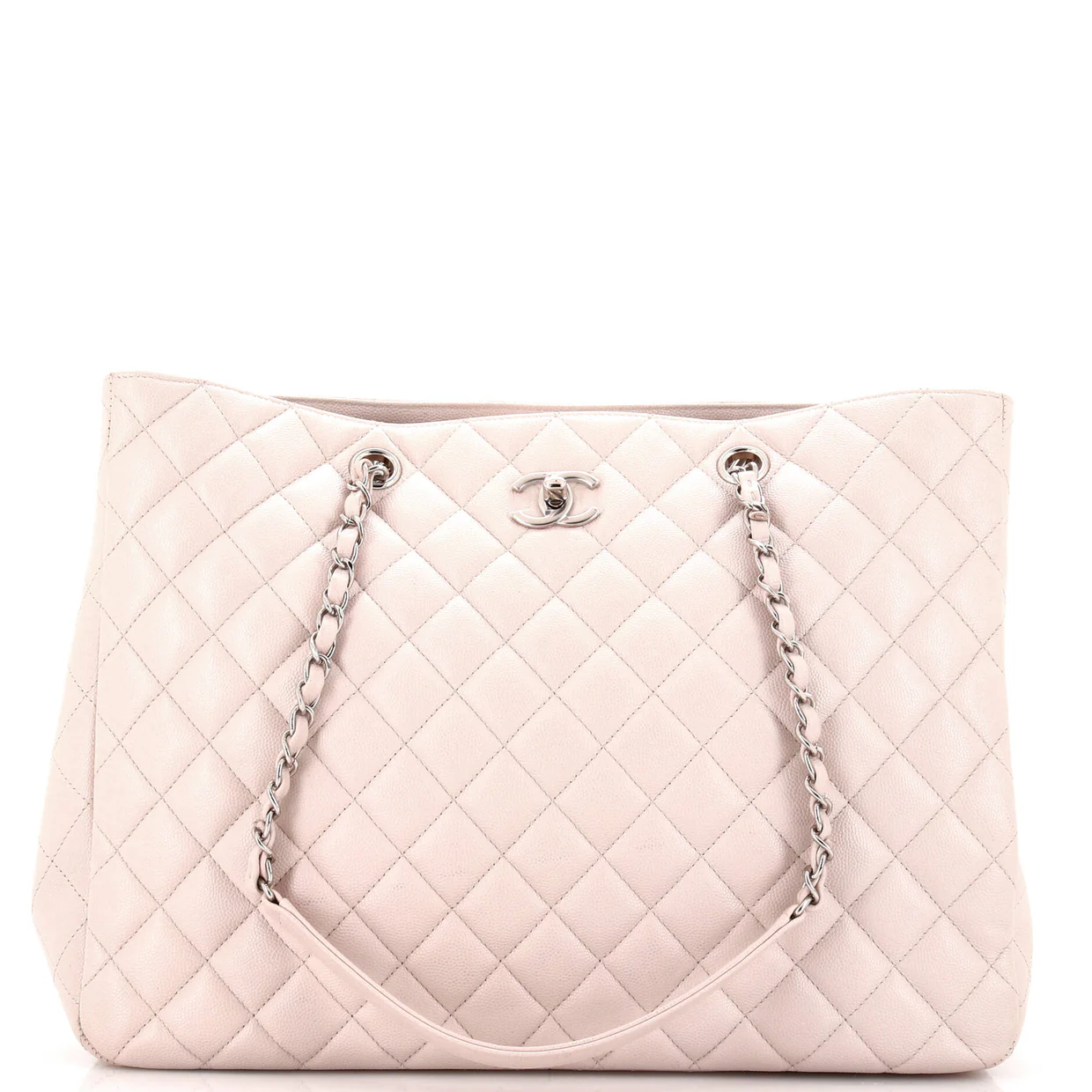 Classic CC Shopping Tote Quilted Caviar Large - Deep Luxury