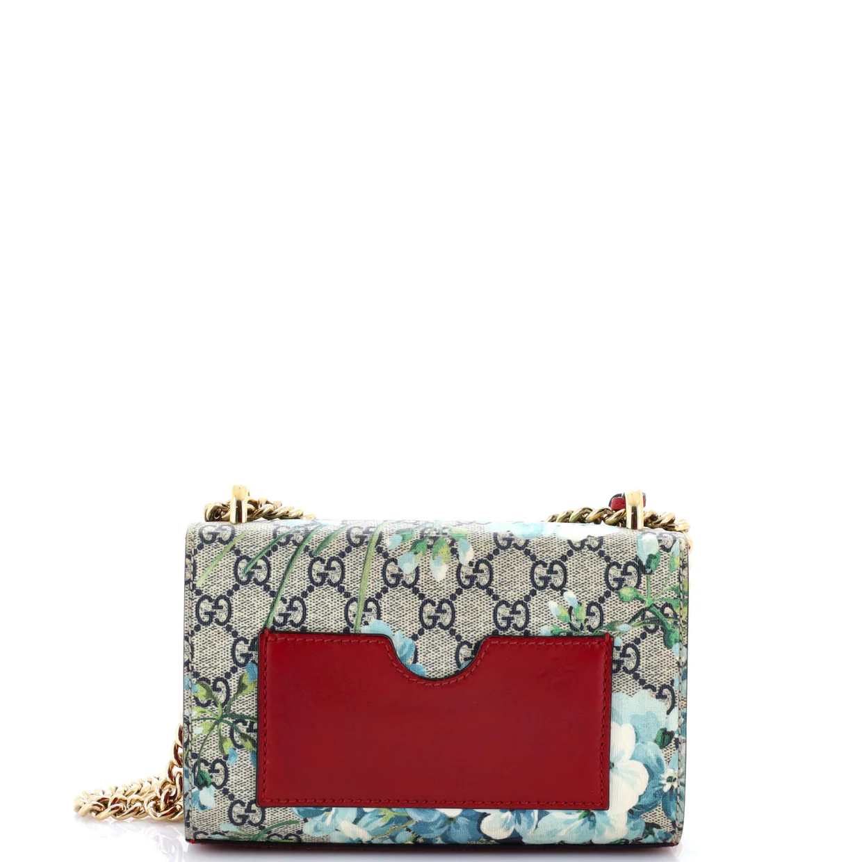 Padlock Shoulder Bag Blooms Print GG Coated Canvas Small - Deep Luxury