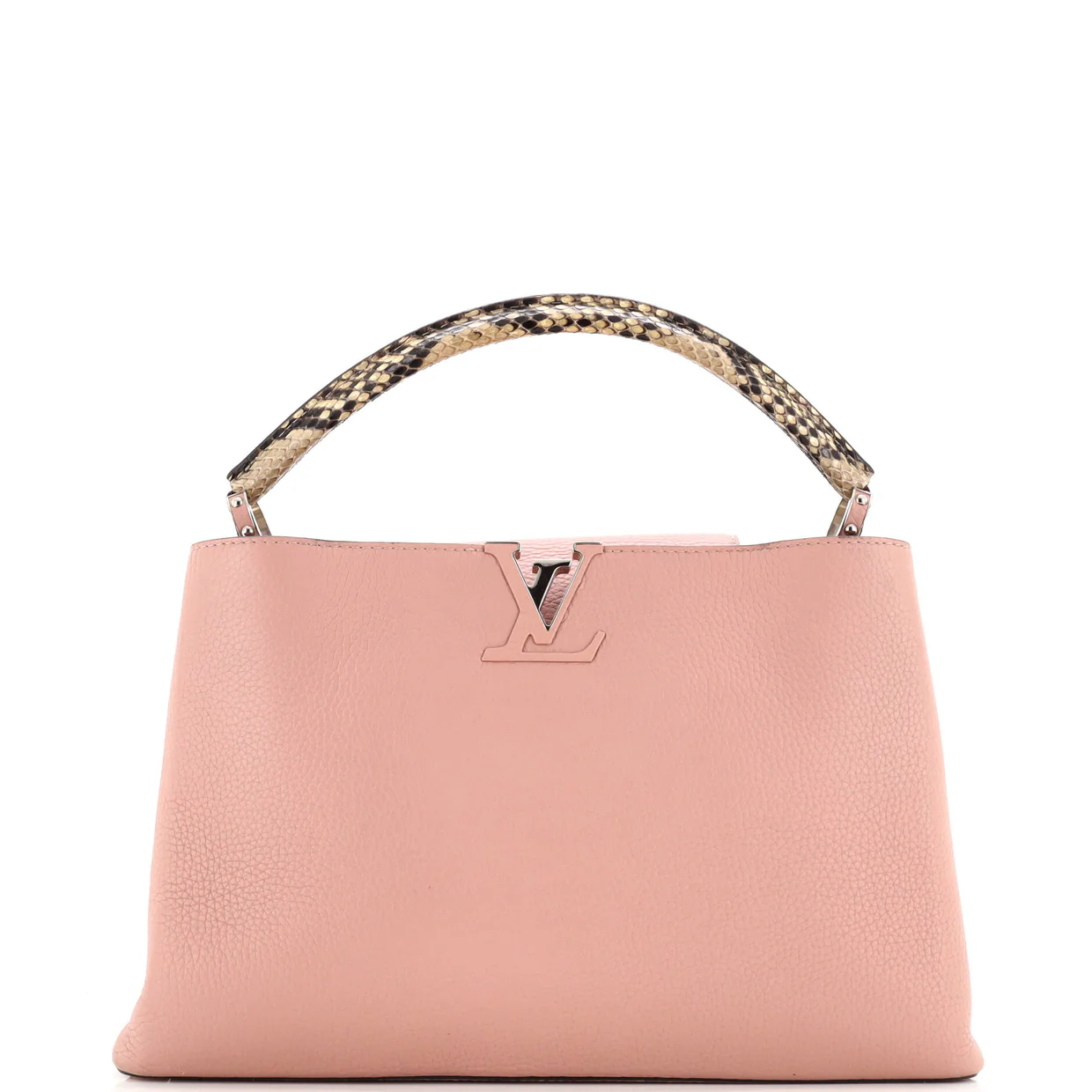 Capucines Bag Leather with Python MM - Deep Luxury