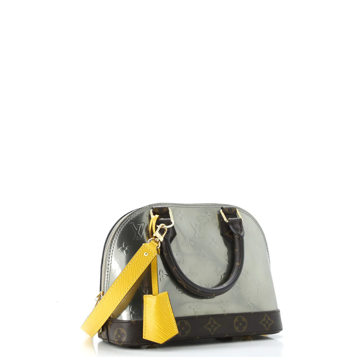 Alma Handbag Limited Edition Metallic Monogram Vernis and Monogram Canvas BB - Deep Luxury