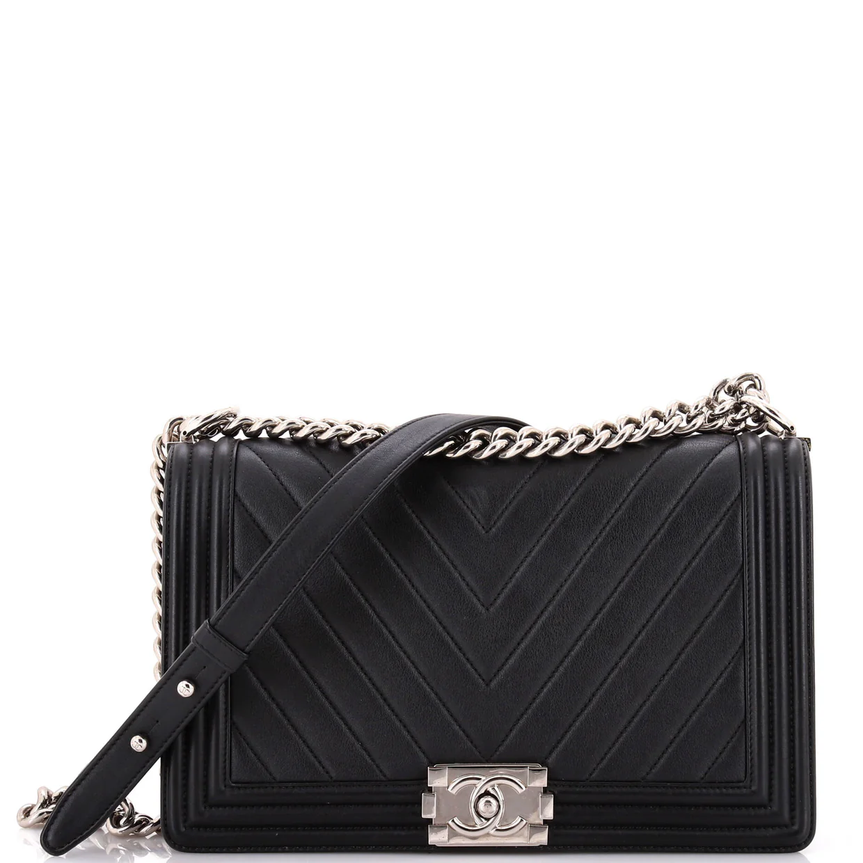 Boy Flap Bag Chevron Calfskin New Medium - Deep Luxury