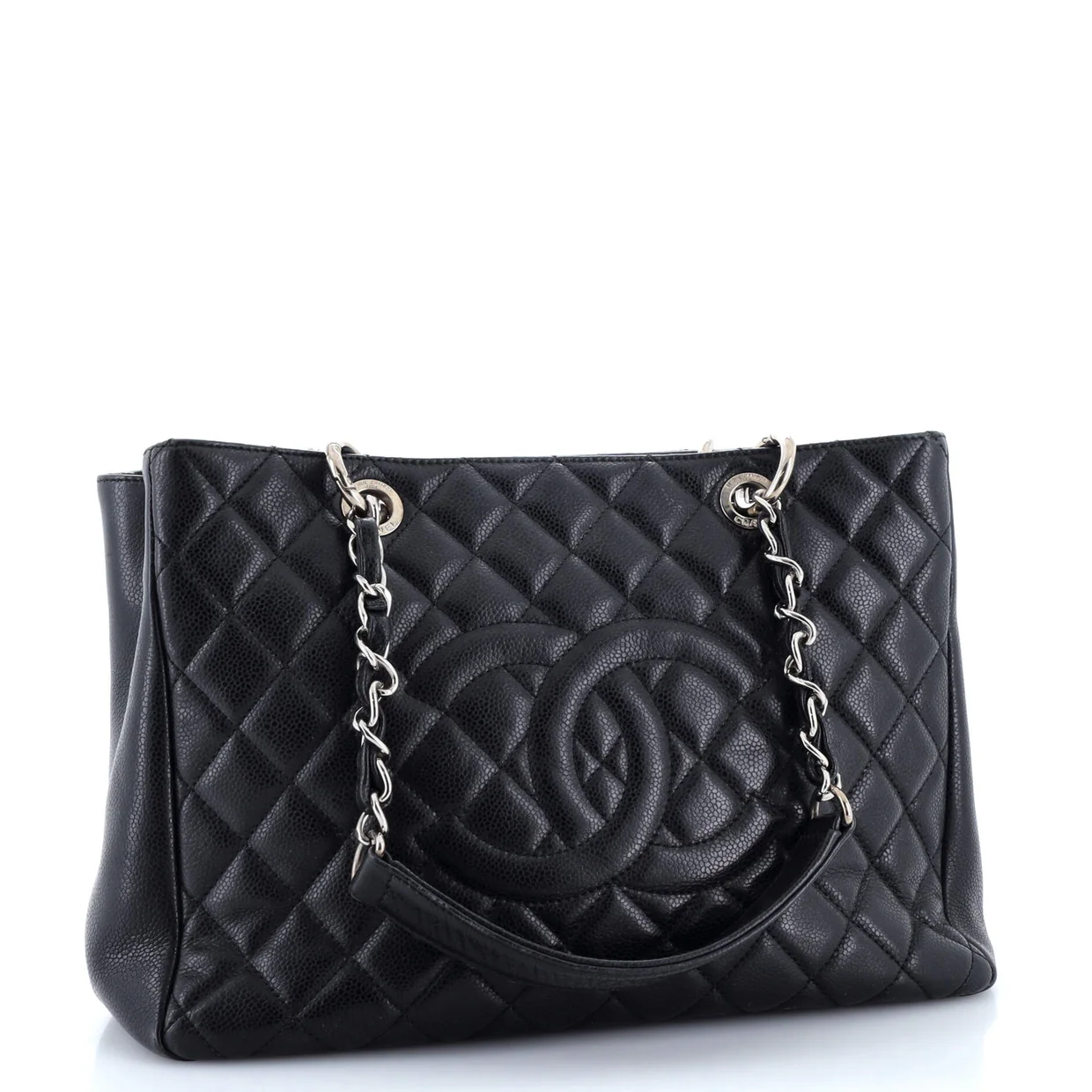 Grand Shopping Tote Quilted Caviar - Deep Luxury