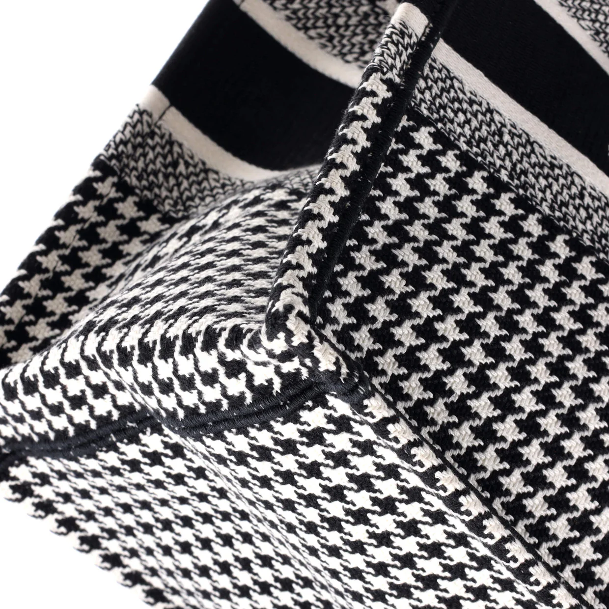 Book Tote Houndstooth Canvas Medium - Deep Luxury