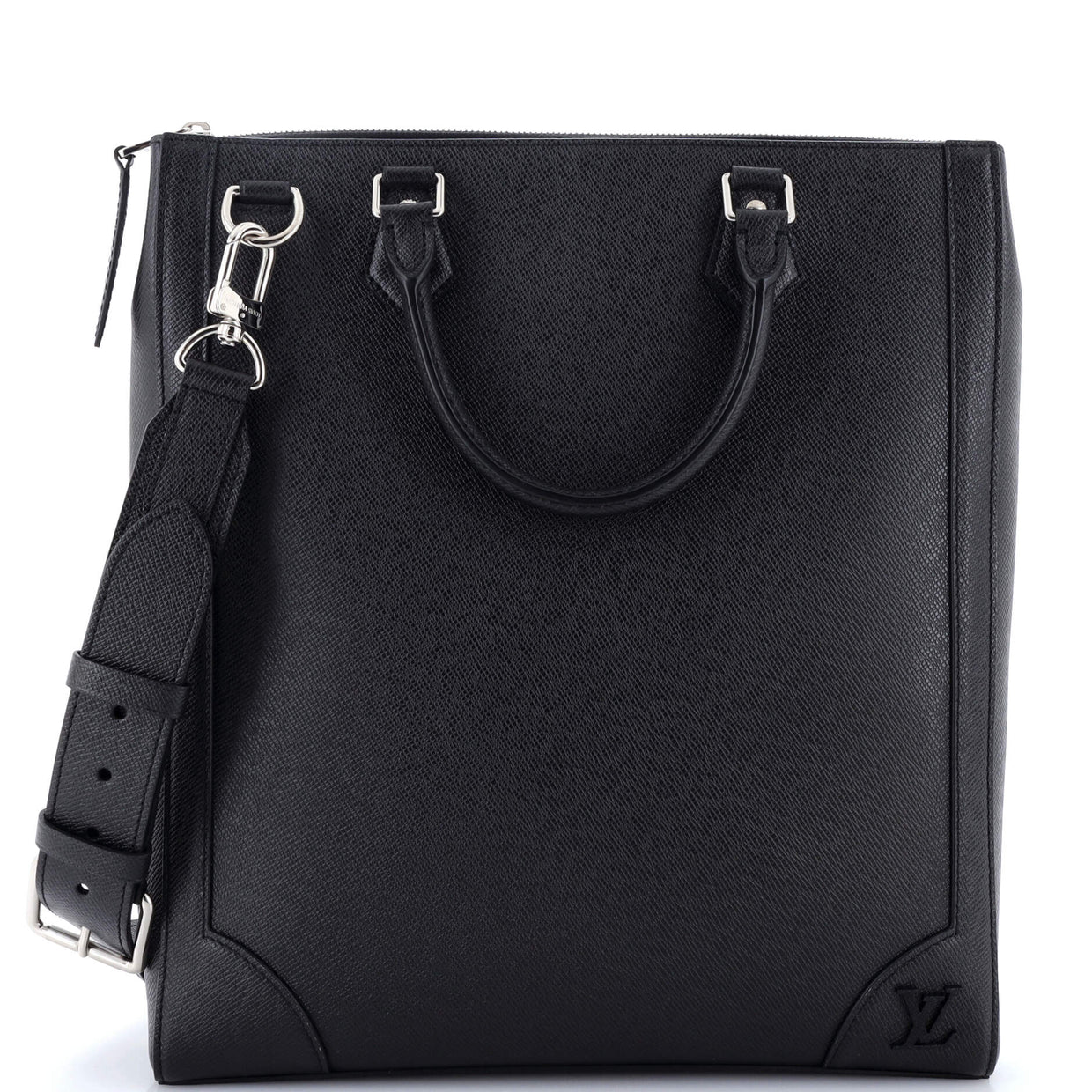 Vertical Tote Taiga Leather - Deep Luxury