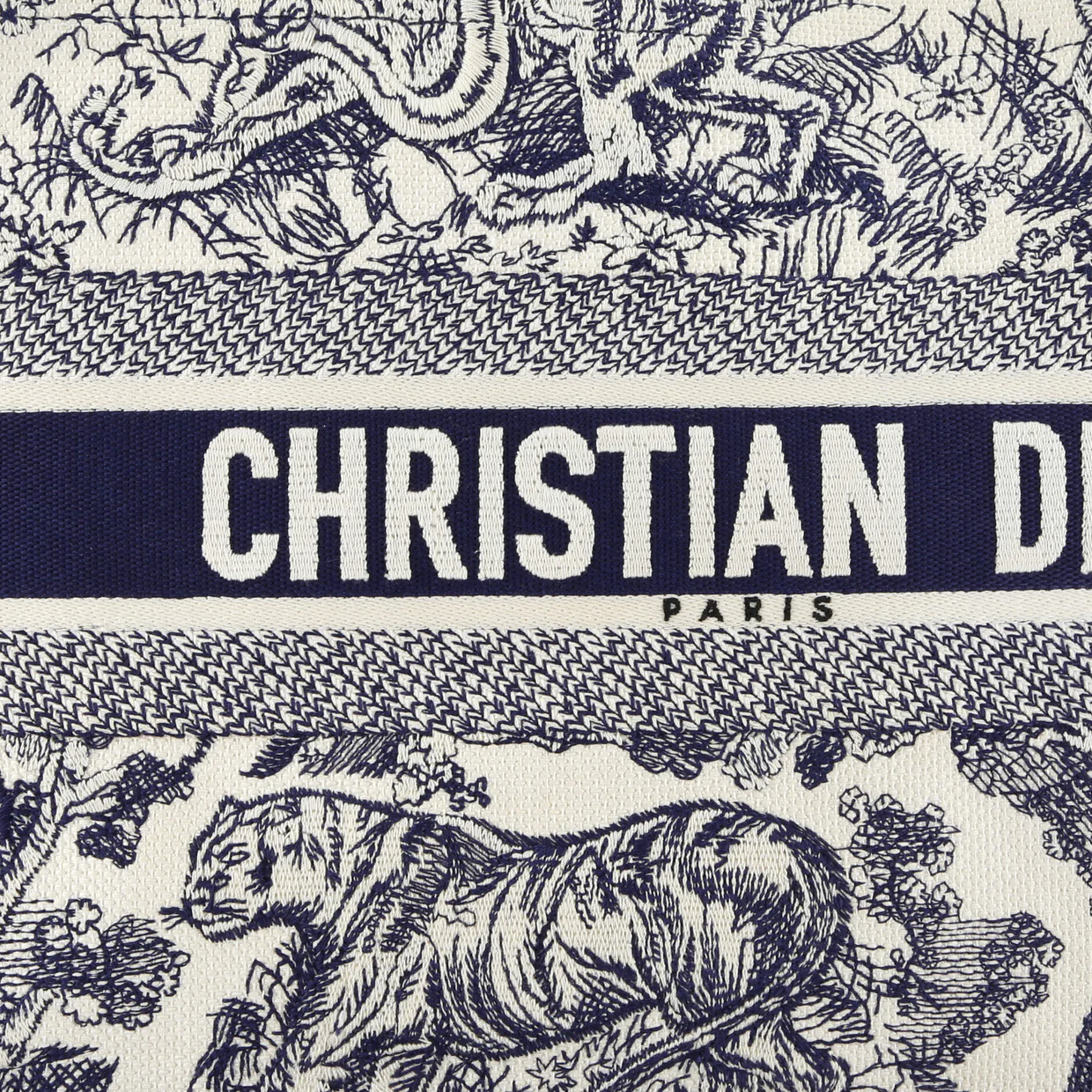 Book Tote Embroidered Canvas Medium - Deep Luxury