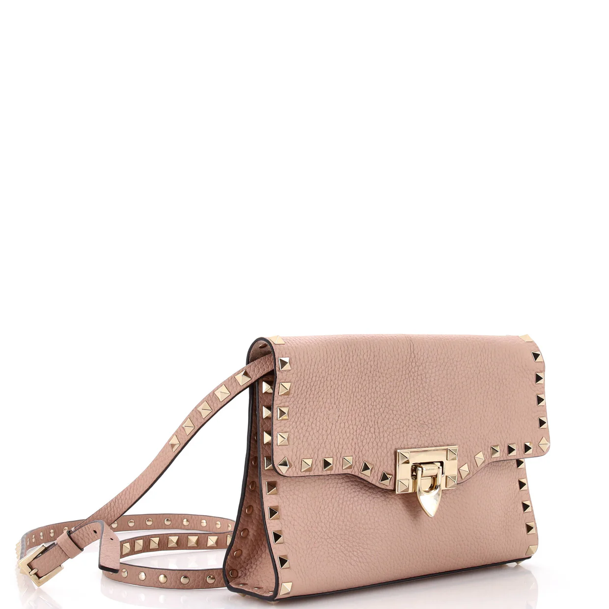Rockstud Flip Lock Flap Bag Leather Large - Deep Luxury