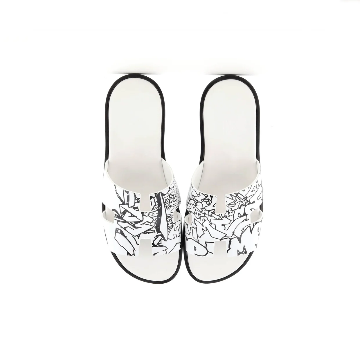 Men's Izmir Slide Sandals Printed Leather - Deep Luxury