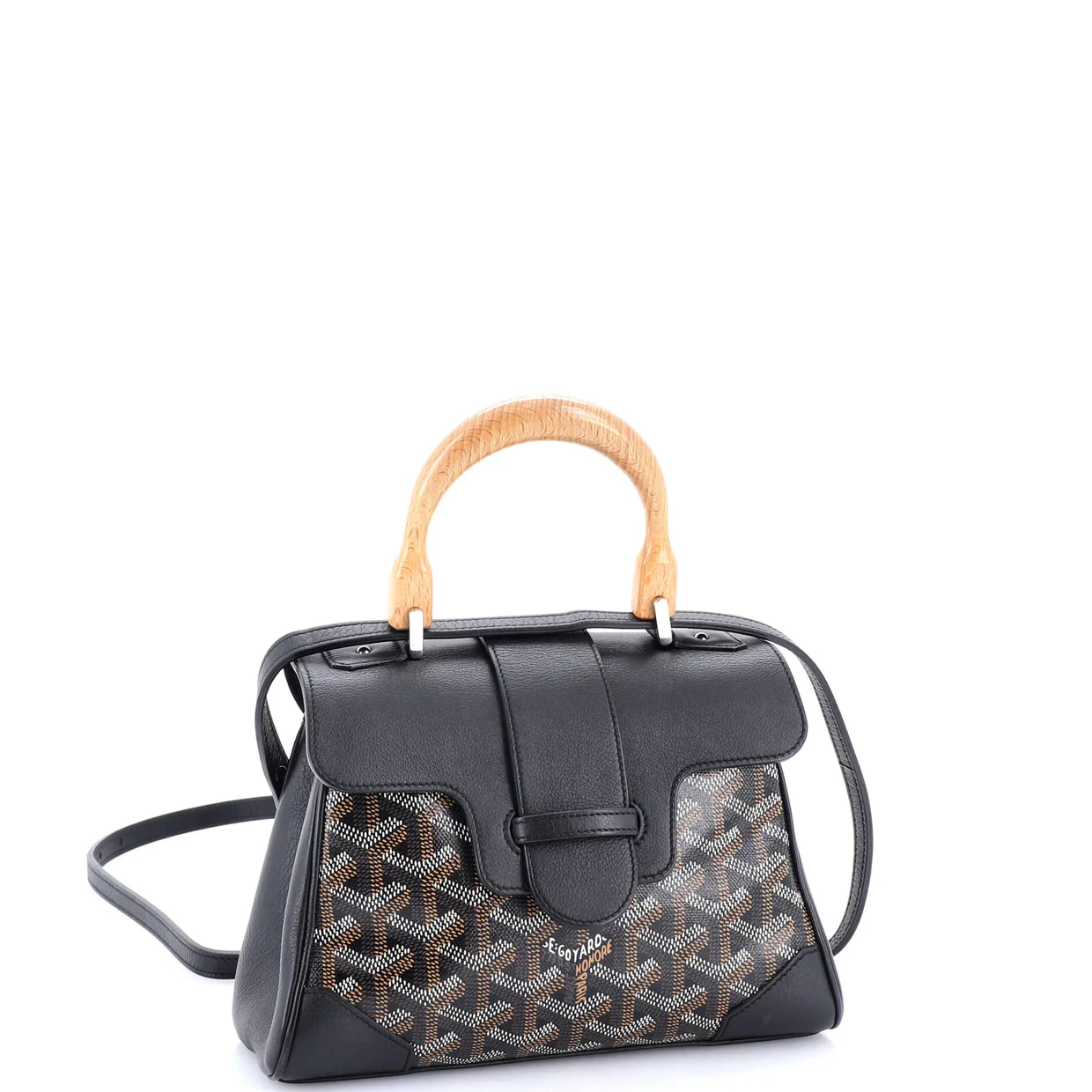 Saigon Top Handle Bag Coated Canvas with Leather Mini - Deep Luxury