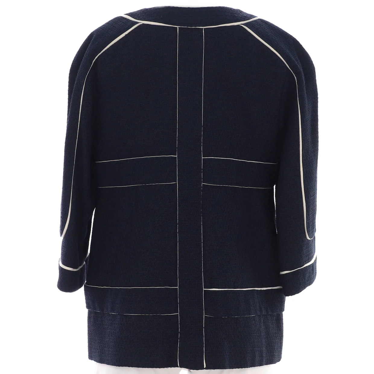 Women's Trim Collarless Jacket Tweed with SIlk - Deep Luxury