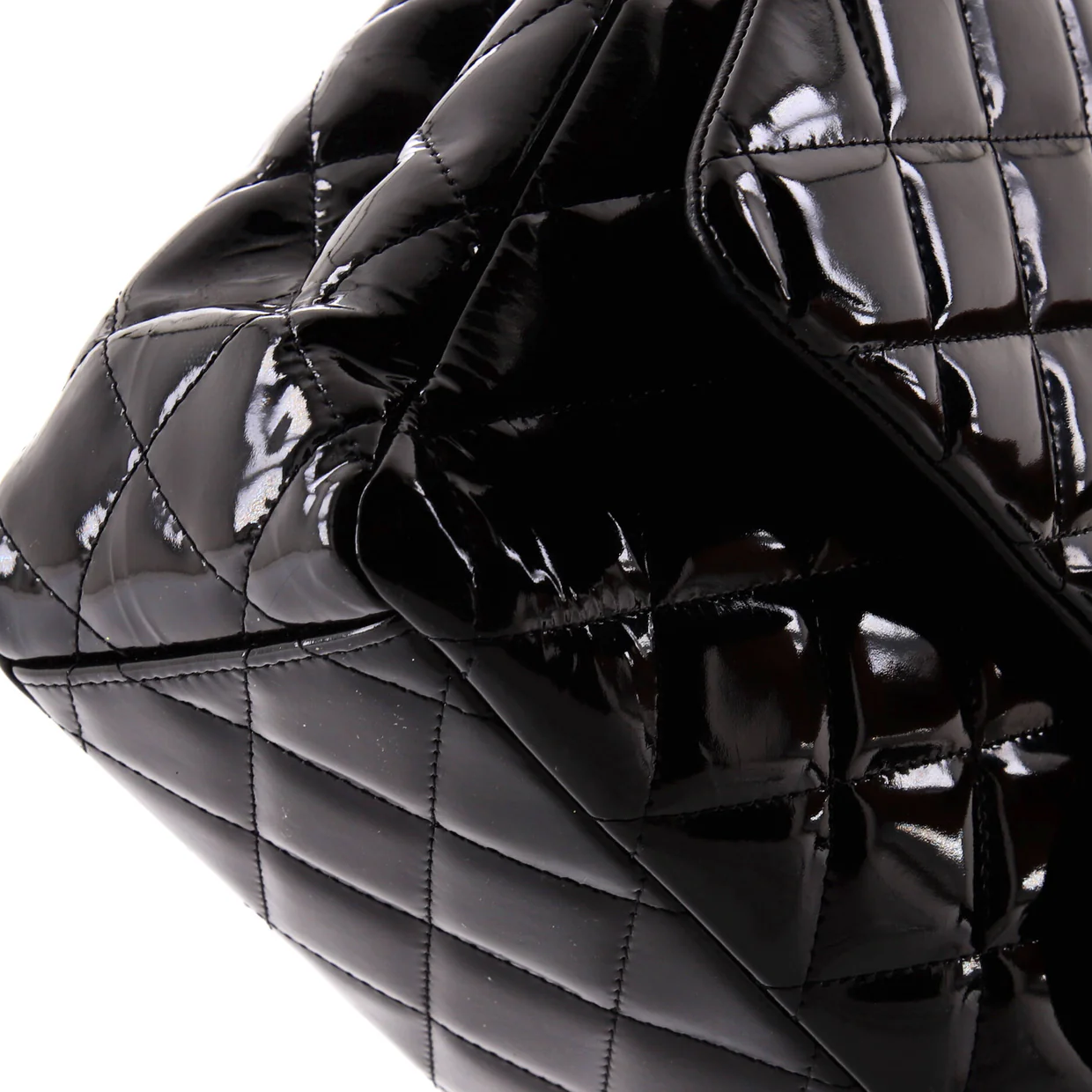 Classic Double Flap Bag Quilted Patent Maxi - Deep Luxury