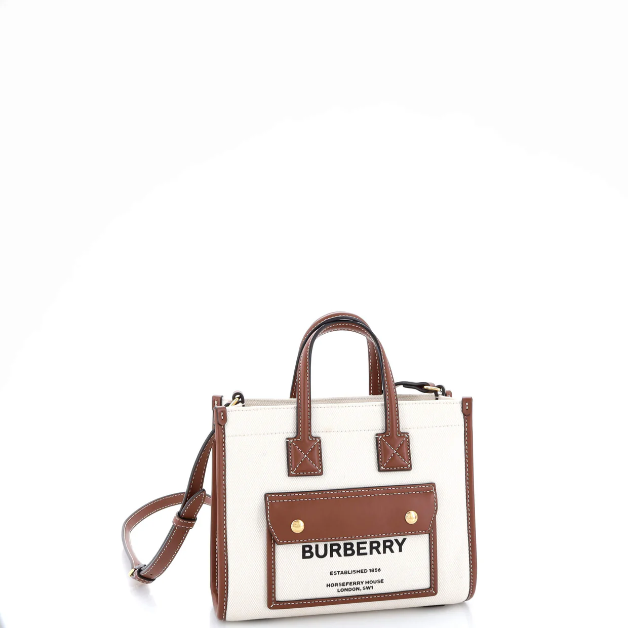 Freya Shopping Tote Canvas with Leather Mini - Deep Luxury