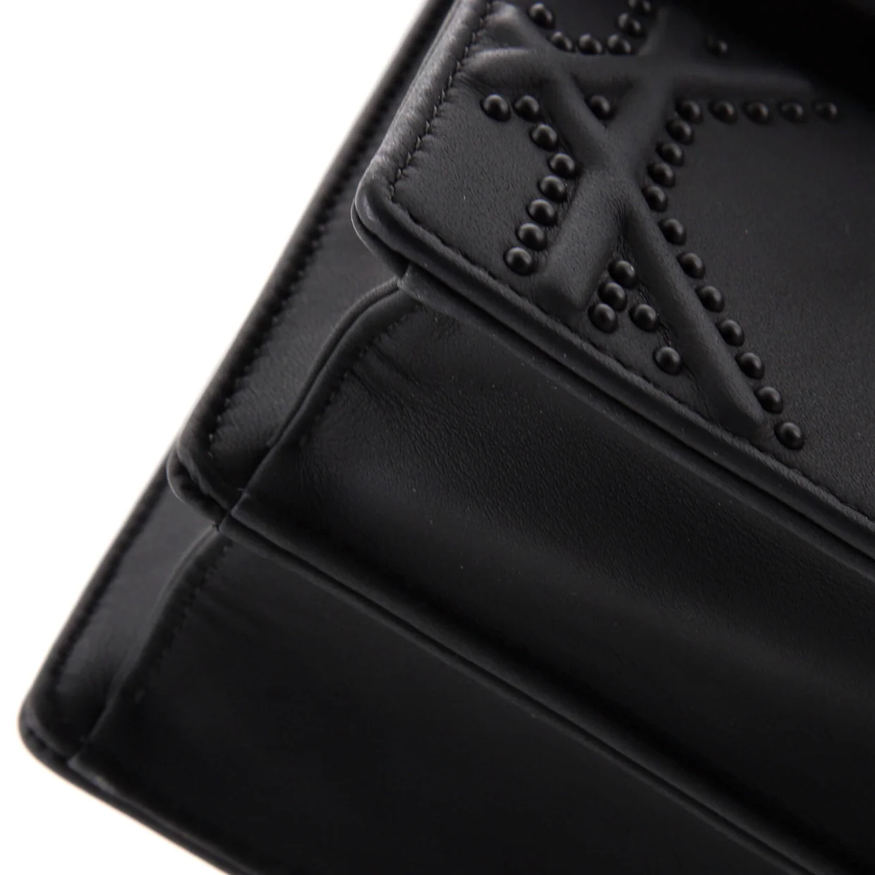 Ultra Matte Diorama Vertical Clutch on Chain Studded Leather - Deep Luxury