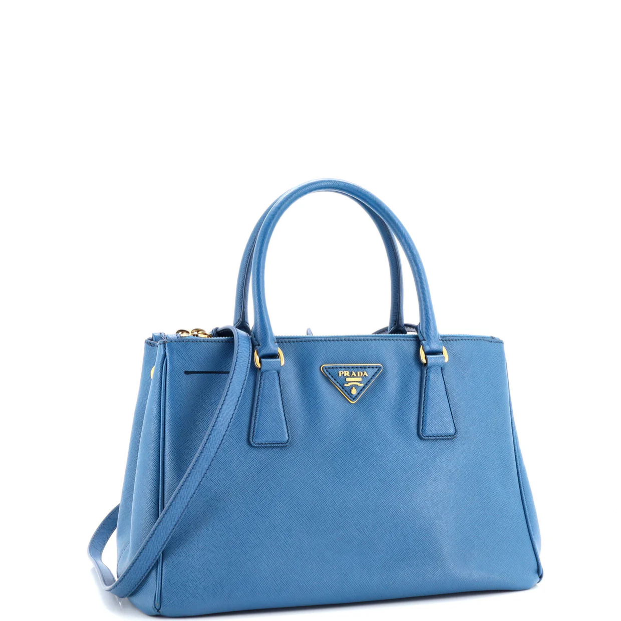 Double Zip Lux Tote Saffiano Leather Small - Deep Luxury
