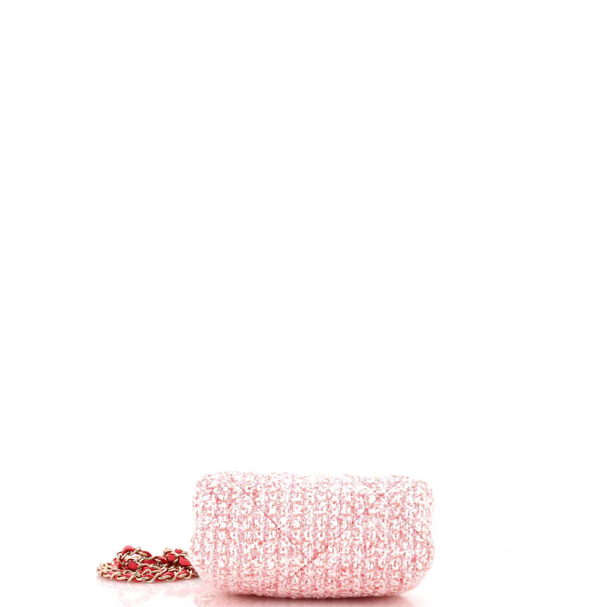 CC Kisslock Frame Clutch with Chain Quilted Tweed Mini - Deep Luxury