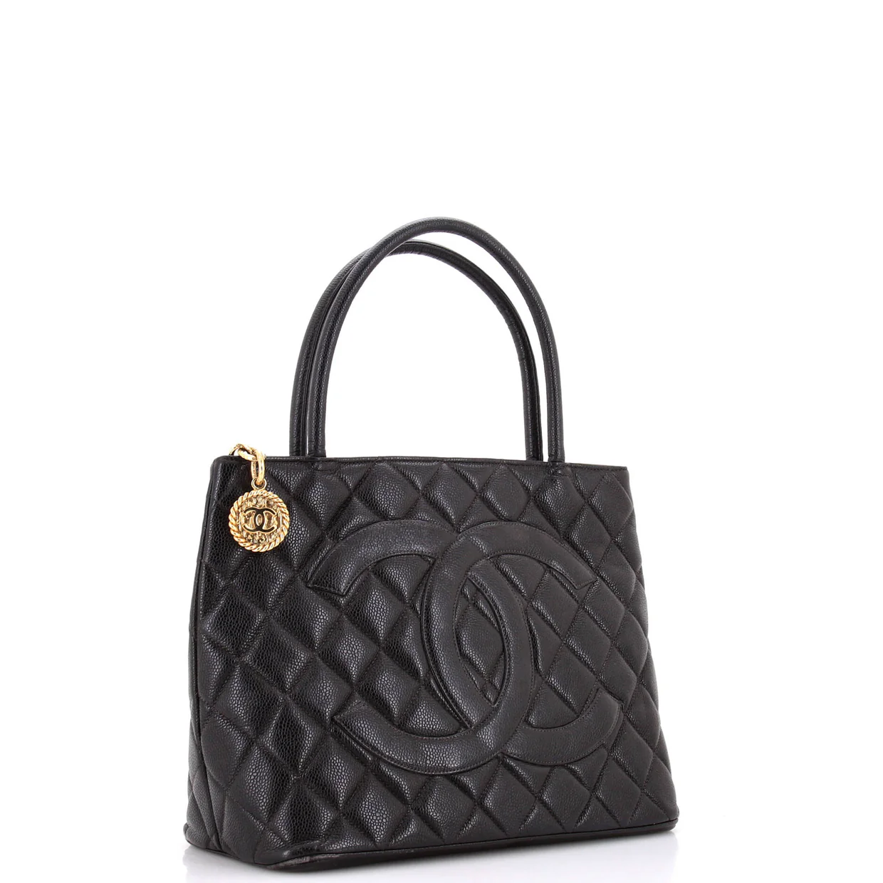 Medallion Tote Quilted Caviar - Deep Luxury