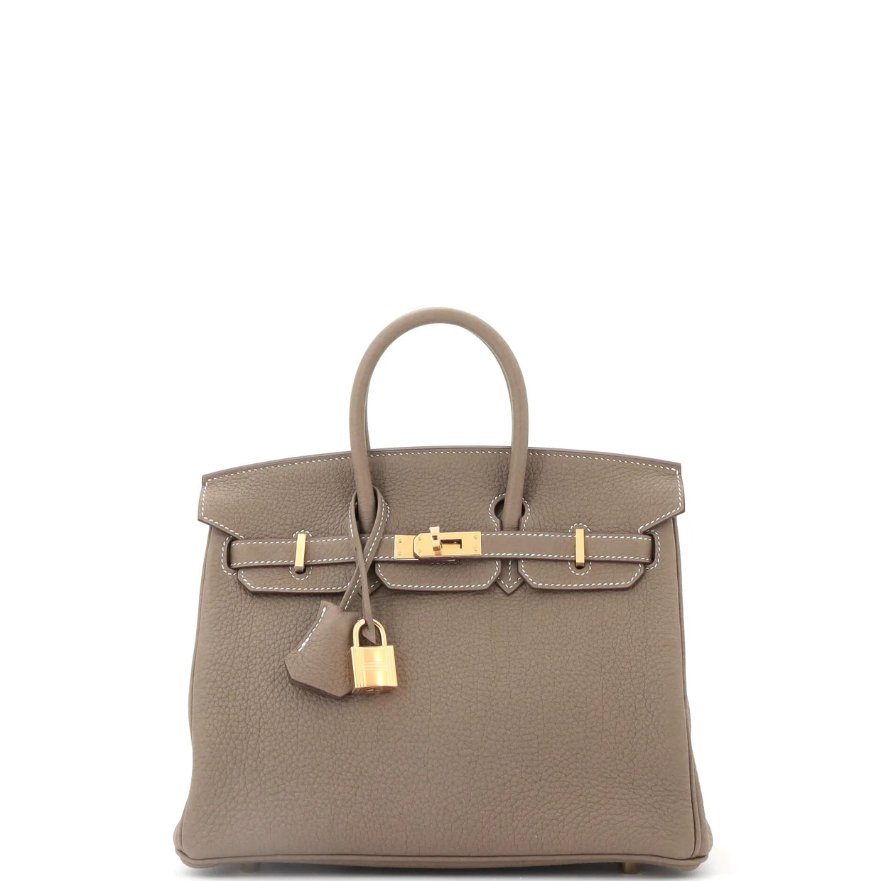 Birkin Handbag Grey Togo with Gold Hardware 25 - Deep Luxury