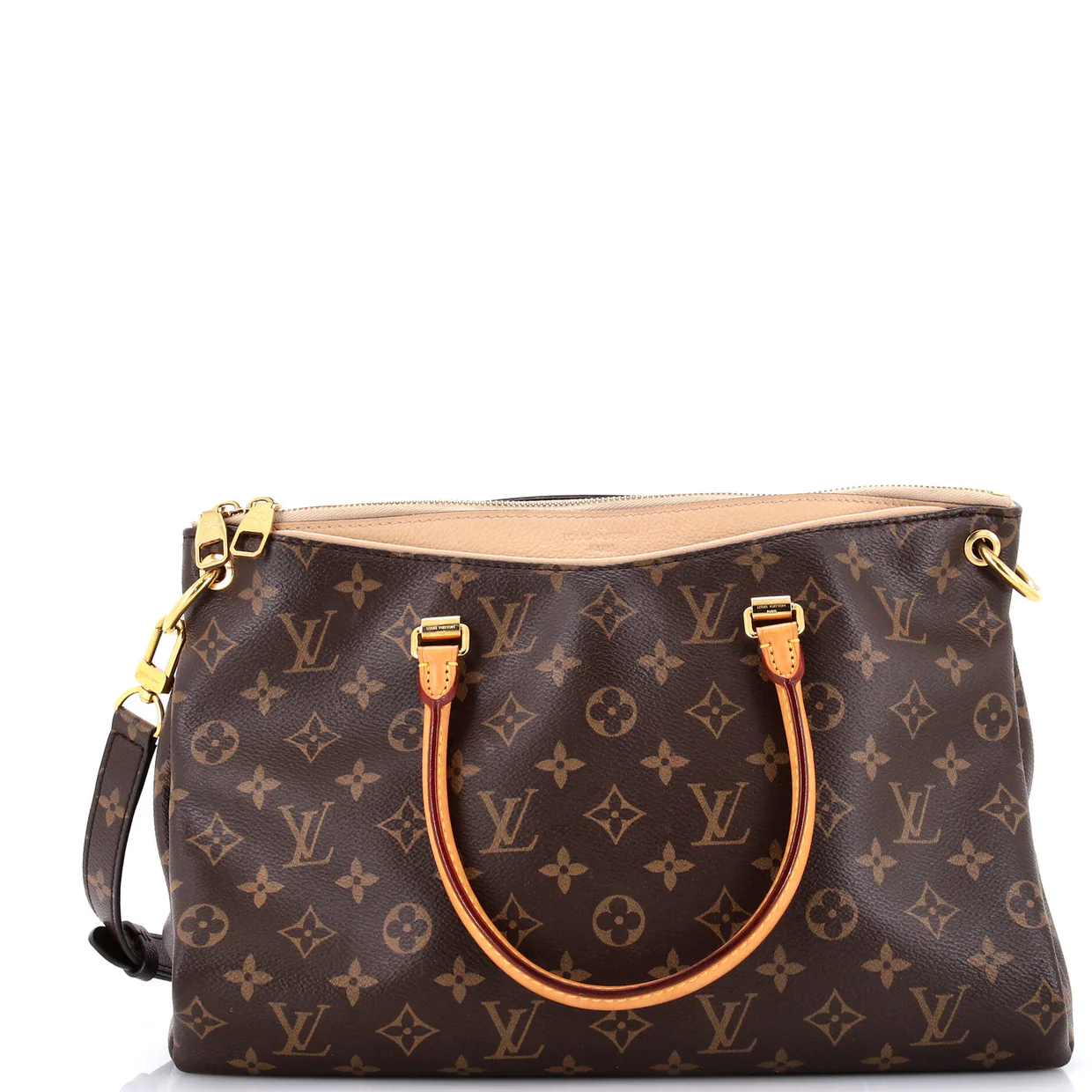 Pallas Tote Monogram Canvas with Leather - Deep Luxury