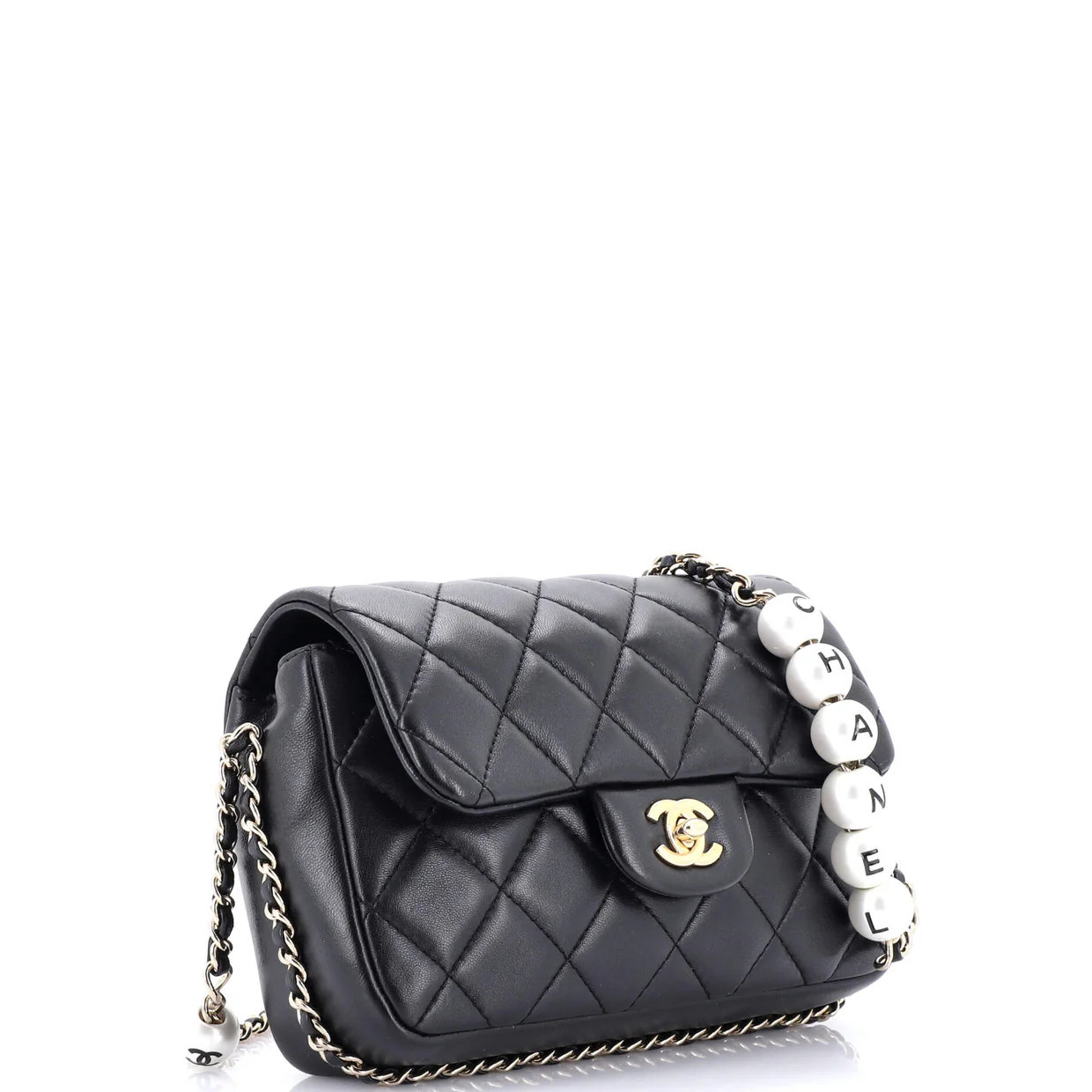 My Precious Pearls Chain Flap Bag Quilted Lambskin Medium - Deep Luxury