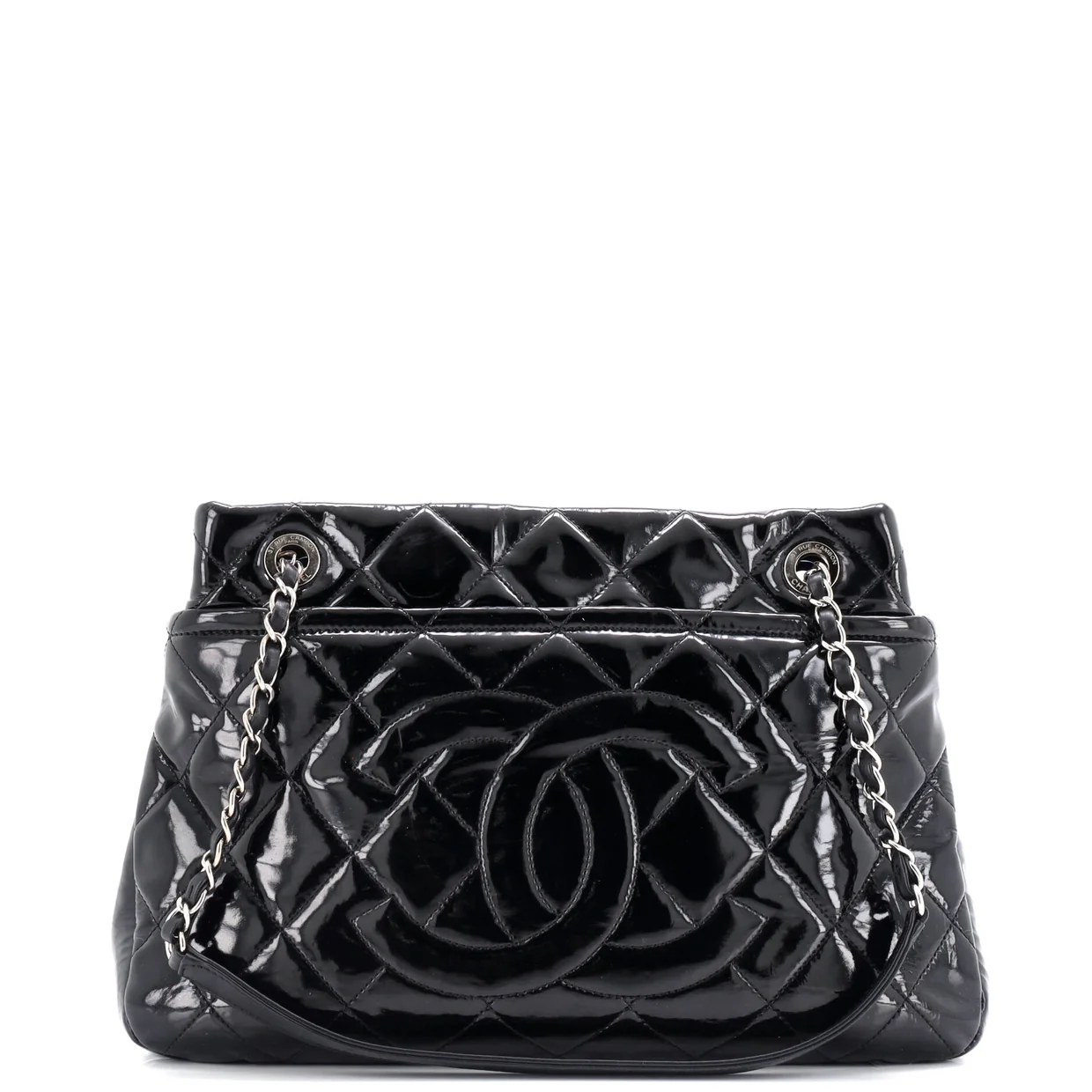 Timeless CC Soft Tote Quilted Patent Medium - Deep Luxury