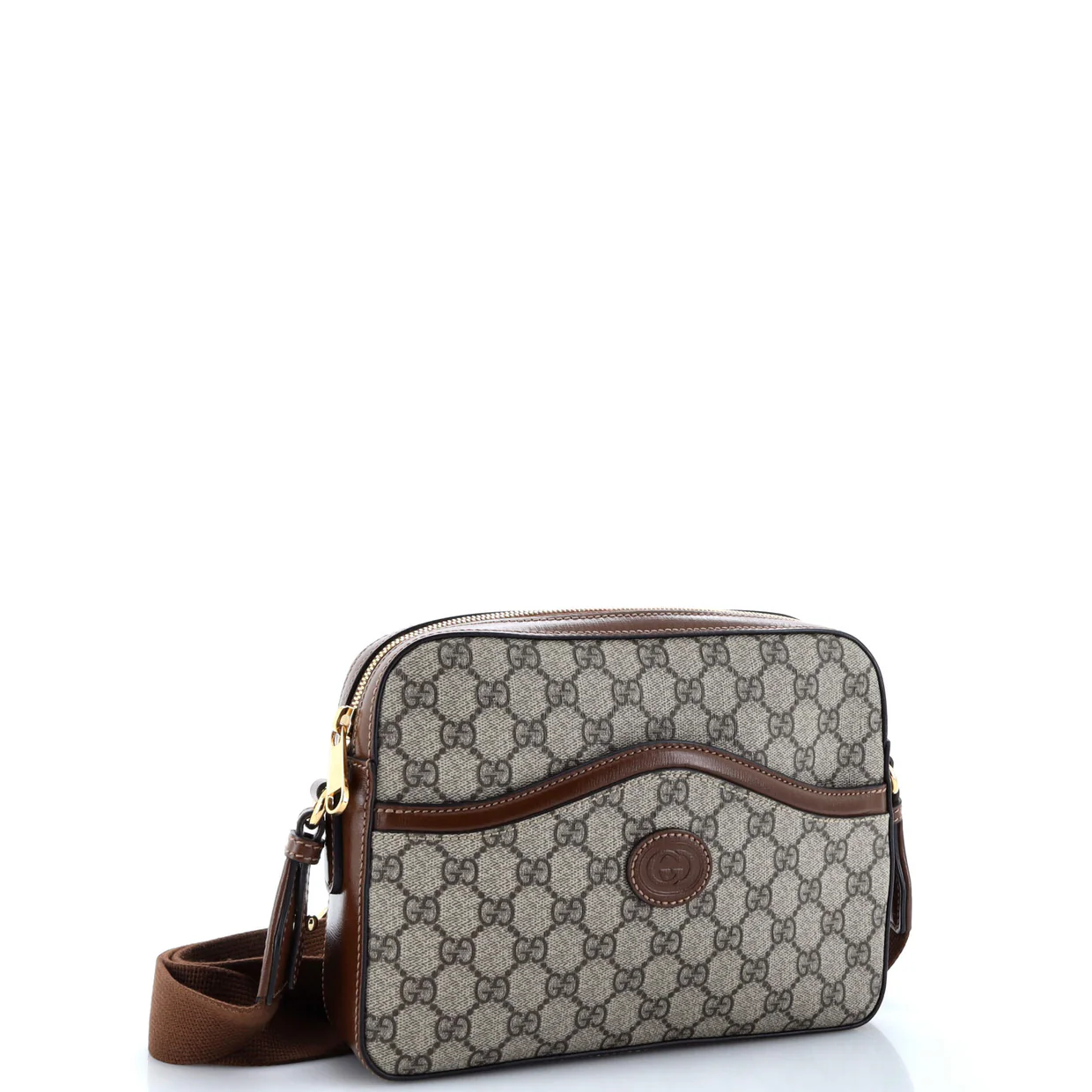 Interlocking G Patch Messenger Camera Bag GG Coated Canvas - Deep Luxury