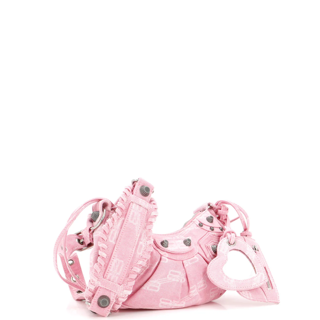 Le Cagole Giant Studs Shoulder Bag BB Denim XS - Deep Luxury