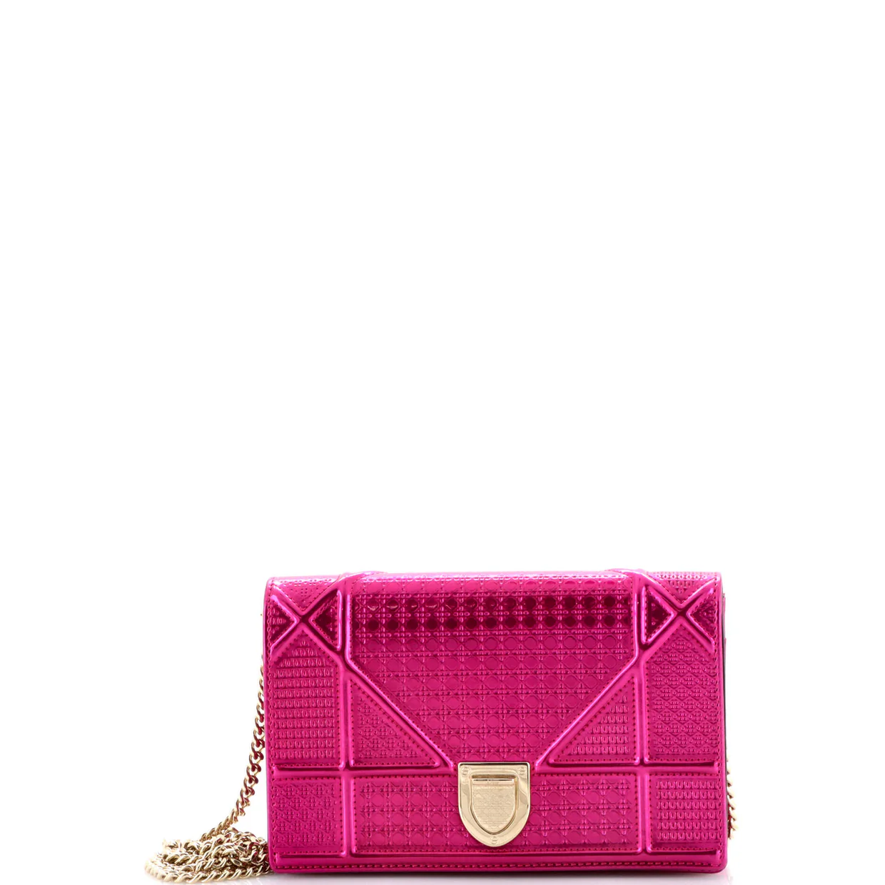 Diorama Wallet on Chain Cannage Embossed Calfskin - Deep Luxury