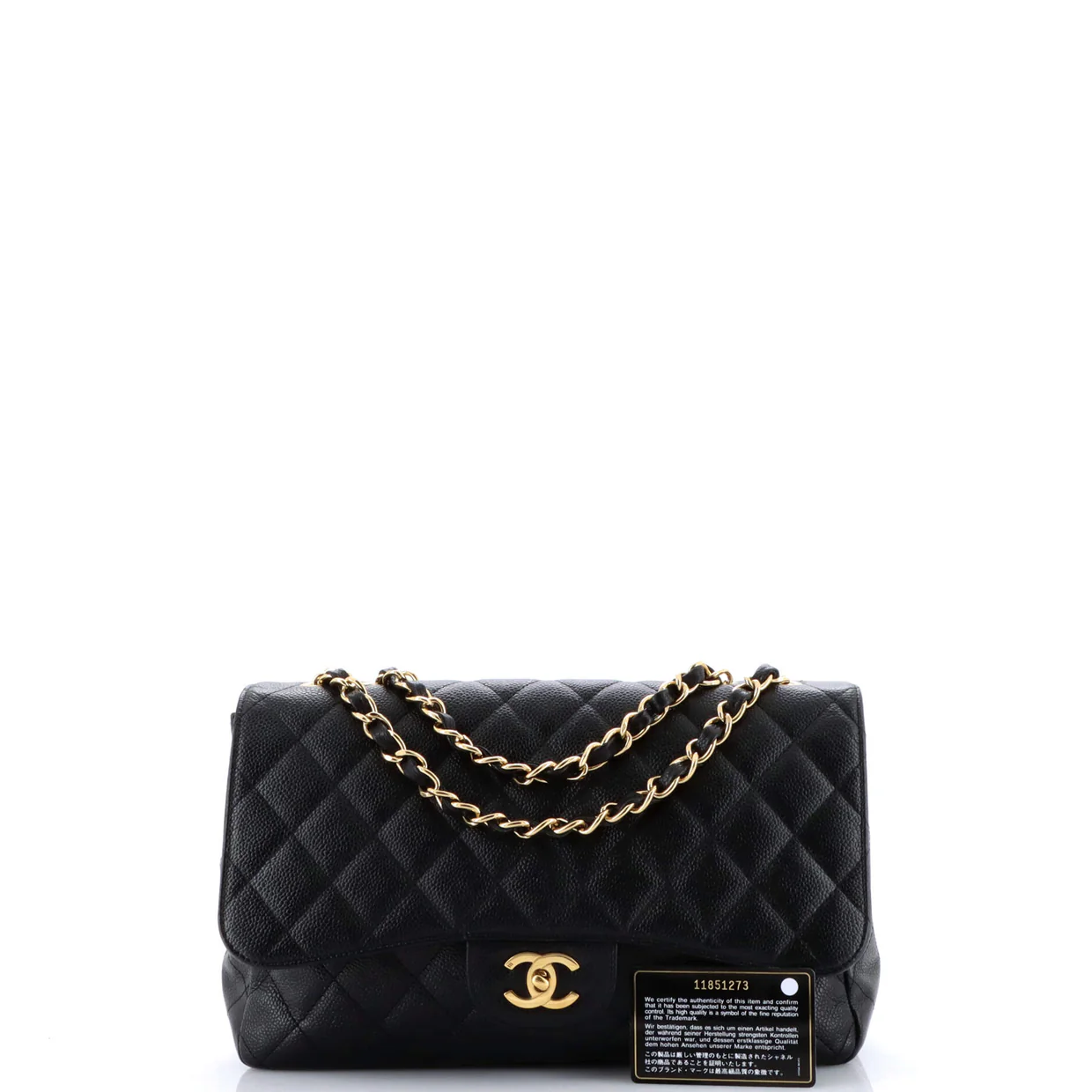 Classic Single Flap Bag Quilted Caviar Jumbo - Deep Luxury