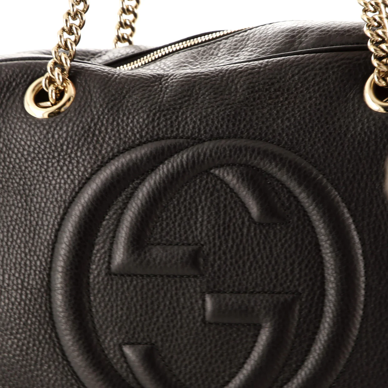 Soho Chain Zip Shoulder Bag Leather Medium - Deep Luxury