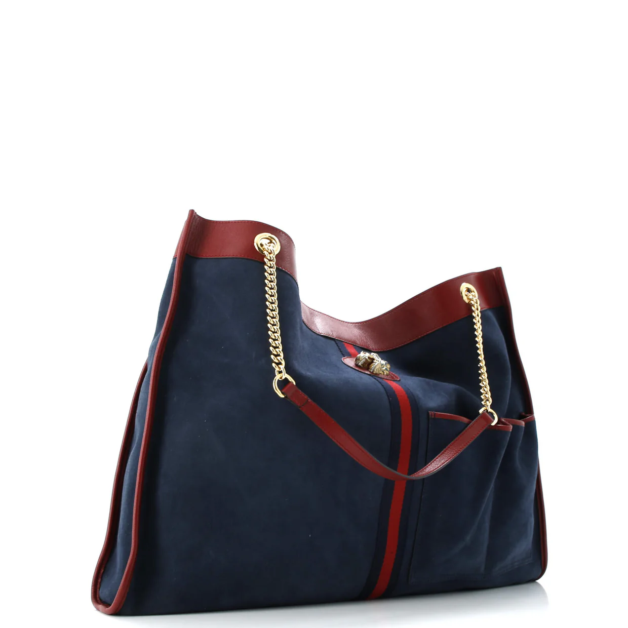 Rajah Chain Tote Suede XL - Deep Luxury