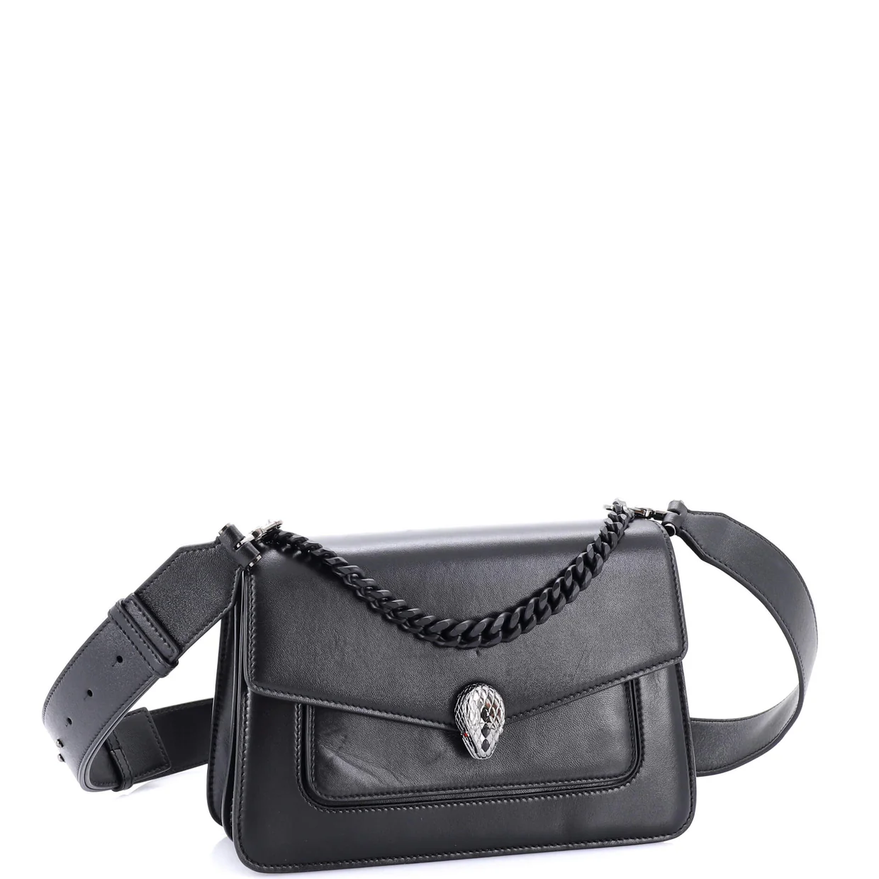 Serpenti Forever Maxi Chain Crossbody Bag Leather Medium - Deep Luxury