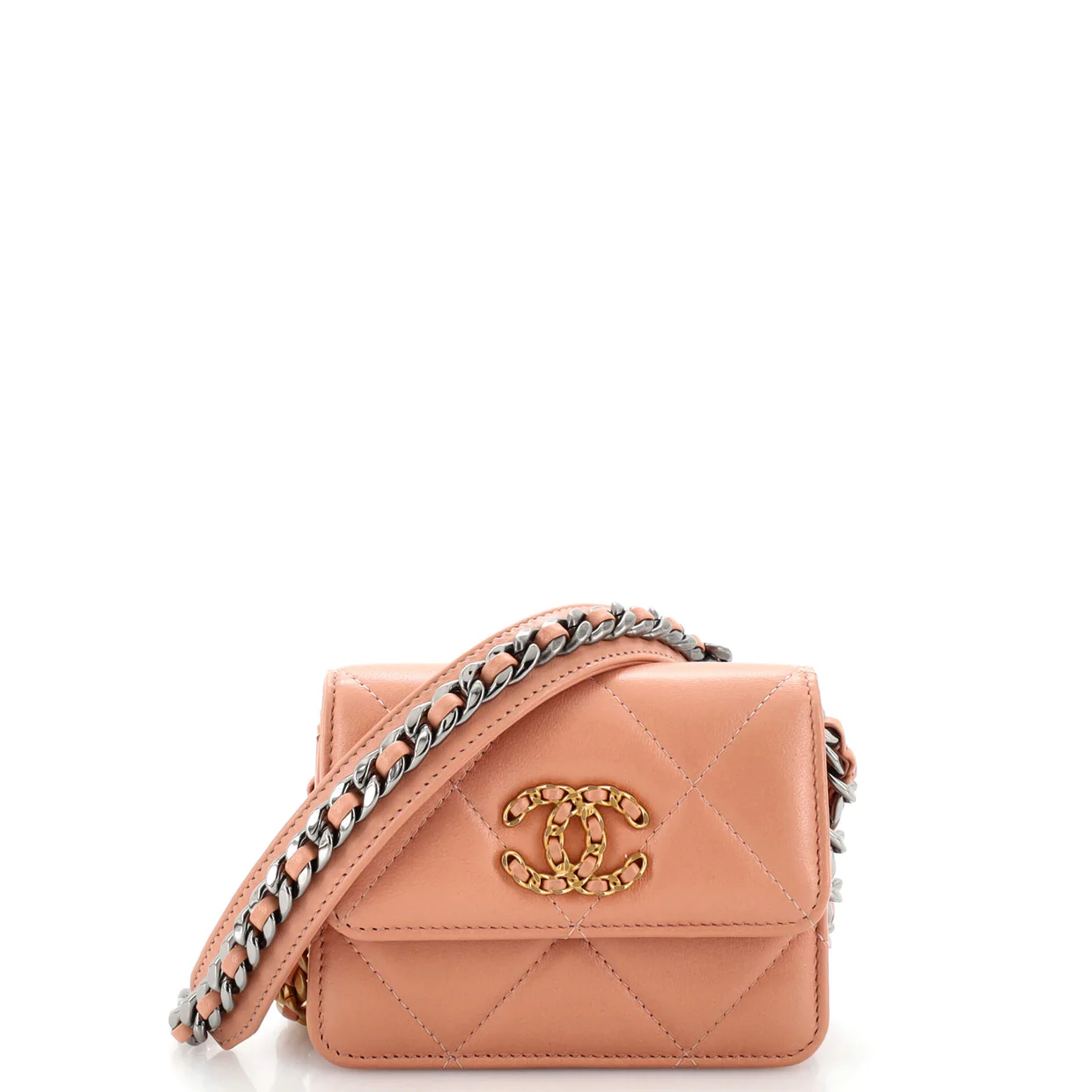 19 Flap Coin Purse Belt Bag Quilted Lambskin - Deep Luxury